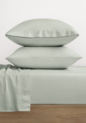Luxury Inn 100% Cotton Solid 2 Piece Pillowcase Set, Green, King