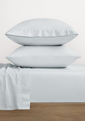 Luxury Inn 100% Cotton Solid 2 Piece Pillowcase Set, Blue, King