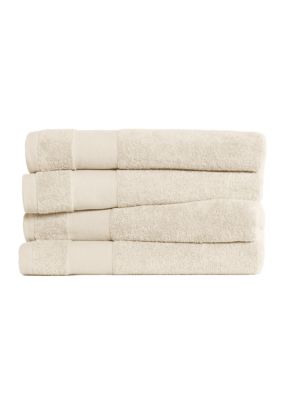 Luxury Inn 100% Cotton Ultra Soft 4-Piece Bath Towel Set, Ivory
