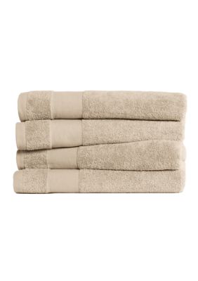 Luxury Inn 100% Cotton Ultra Soft 4-Piece Bath Towel Set, Tan