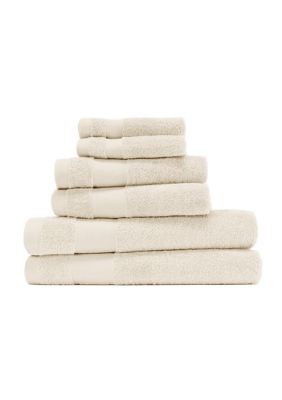 Luxury Inn 100% Cotton Ultra Soft 6-Piece Bath Essentials Towel Set, Ivory