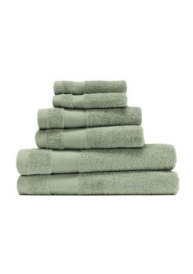 Luxury Inn 100% Cotton Ultra Soft 6-Piece Bath Essentials Towel Set, Sage