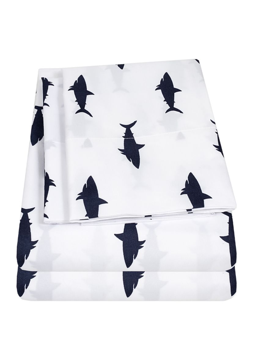Kids Swimming Sharks Sheet Set