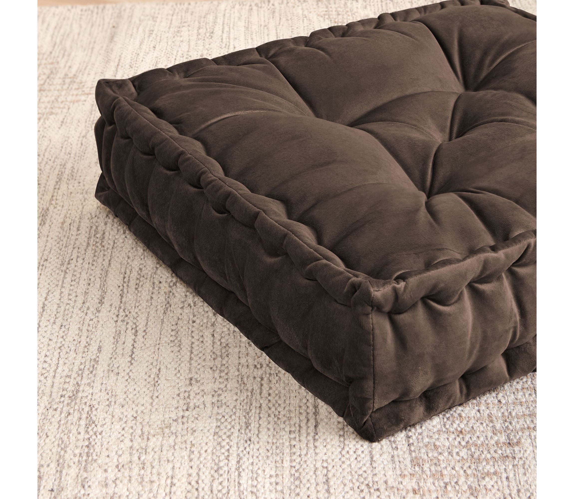 20" x 20" Polyester Tufted Square Meditation Yoga Floor Pillow 2 Pack