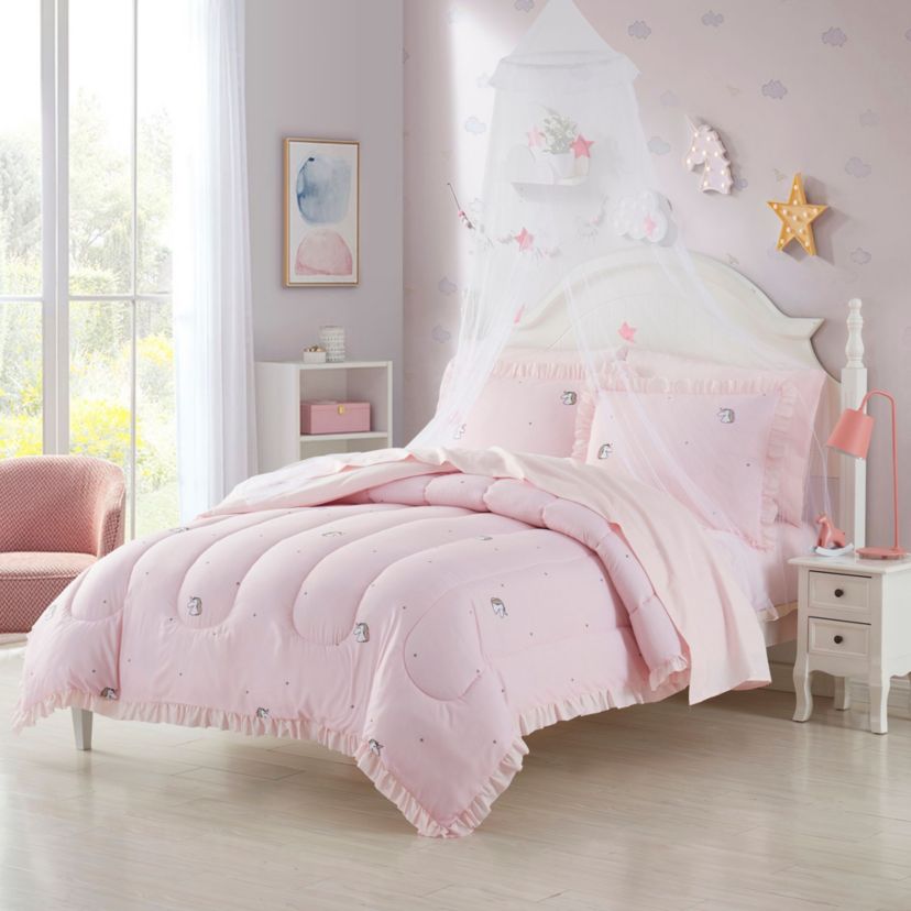 Kids Rainbow Unicorn Bed in a Bag Comforter, Sham & Sheet Set