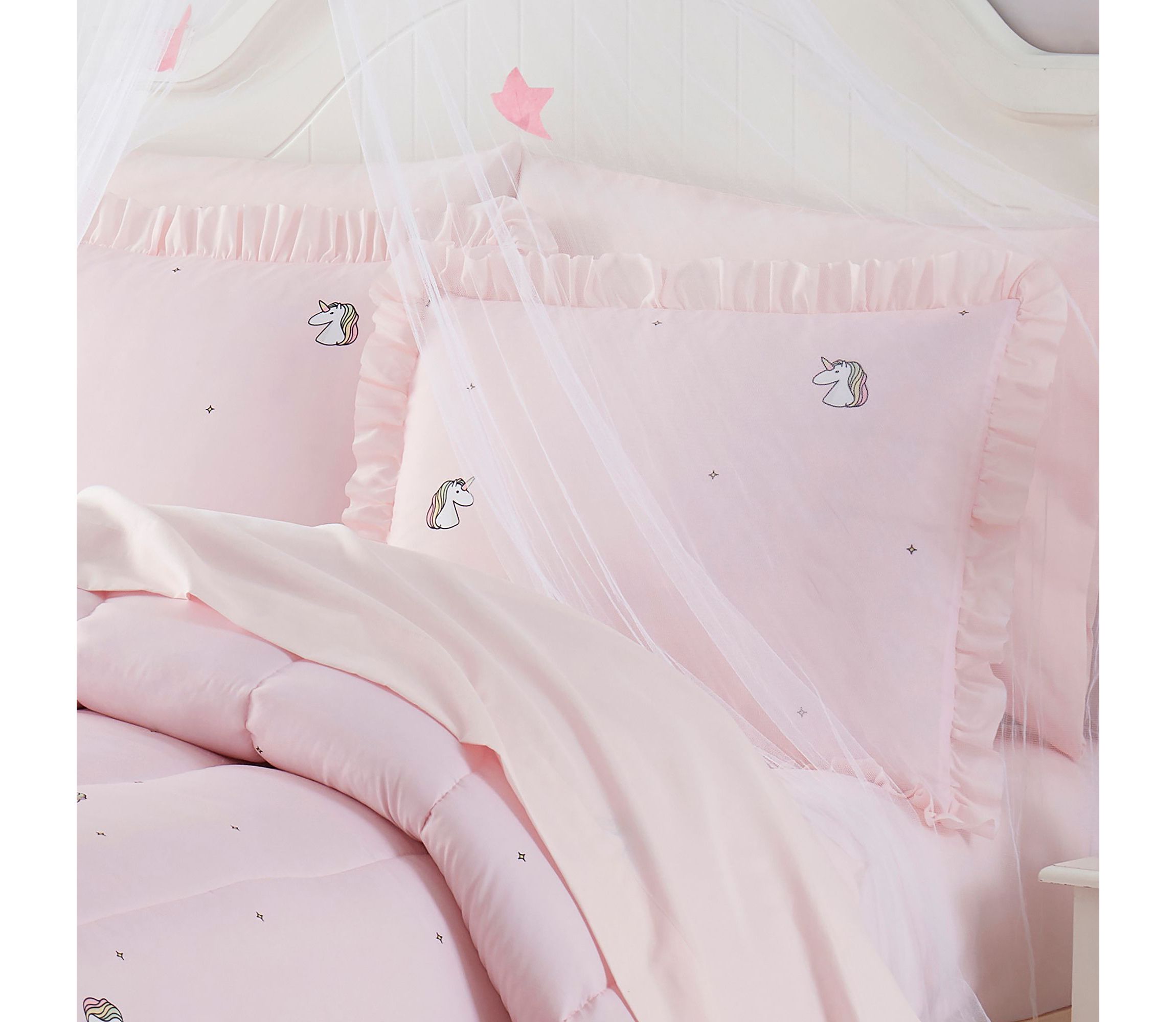 Kids Rainbow Unicorn Bed in a Bag Comforter, Sham & Sheet Set