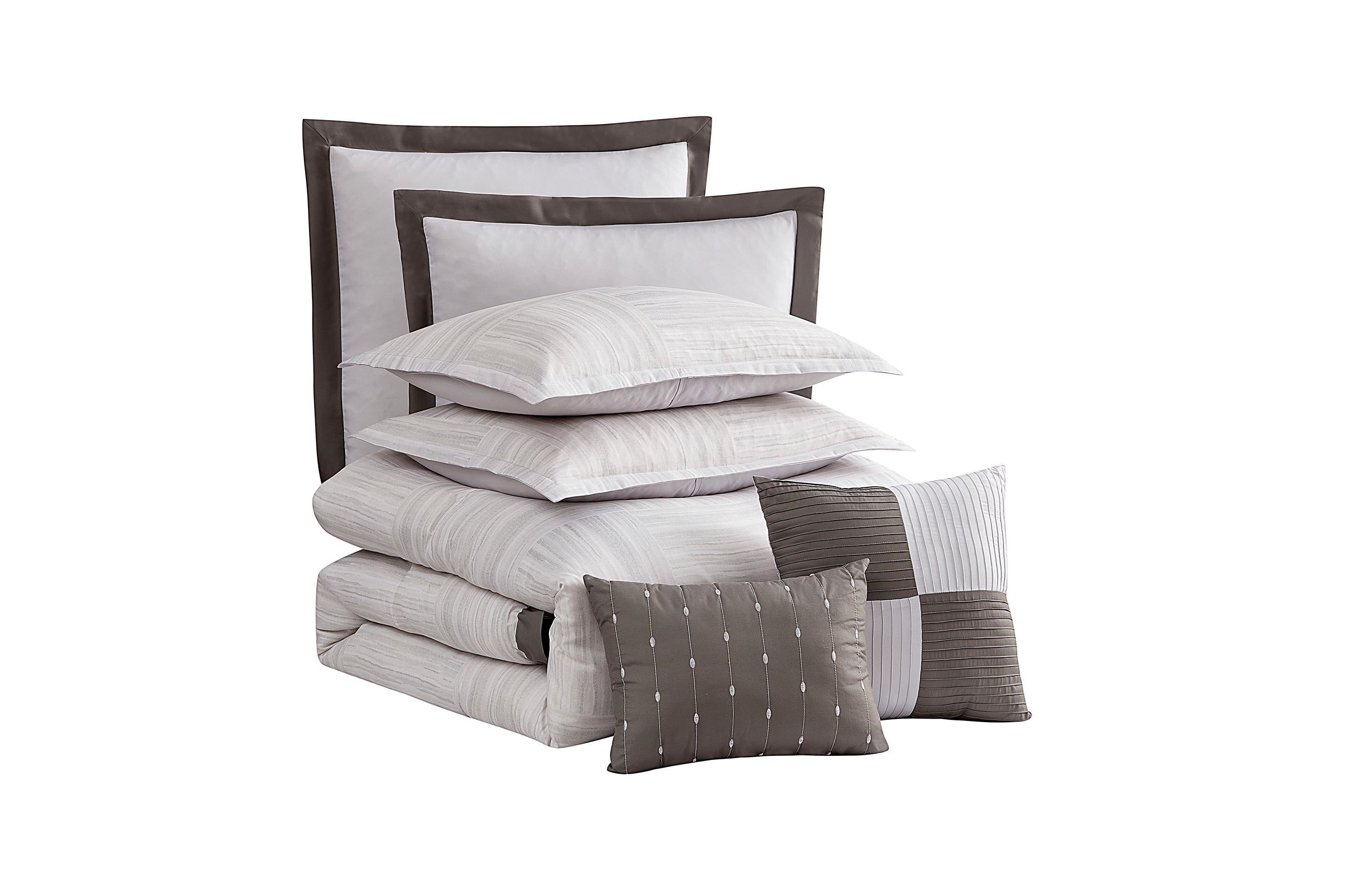 Walter 7 Piece Stripe Squares Comforter Set