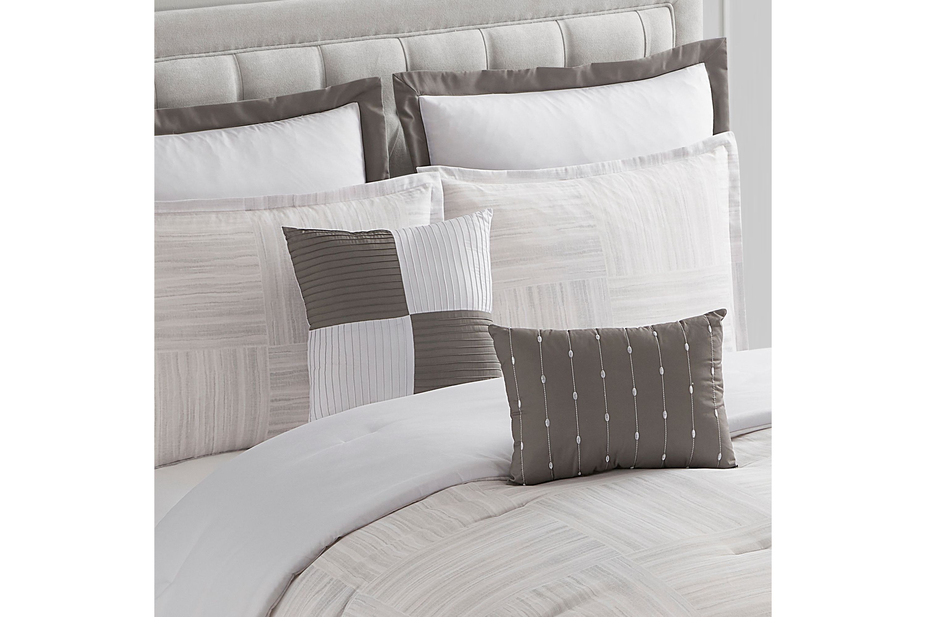 Walter 7 Piece Stripe Squares Comforter Set