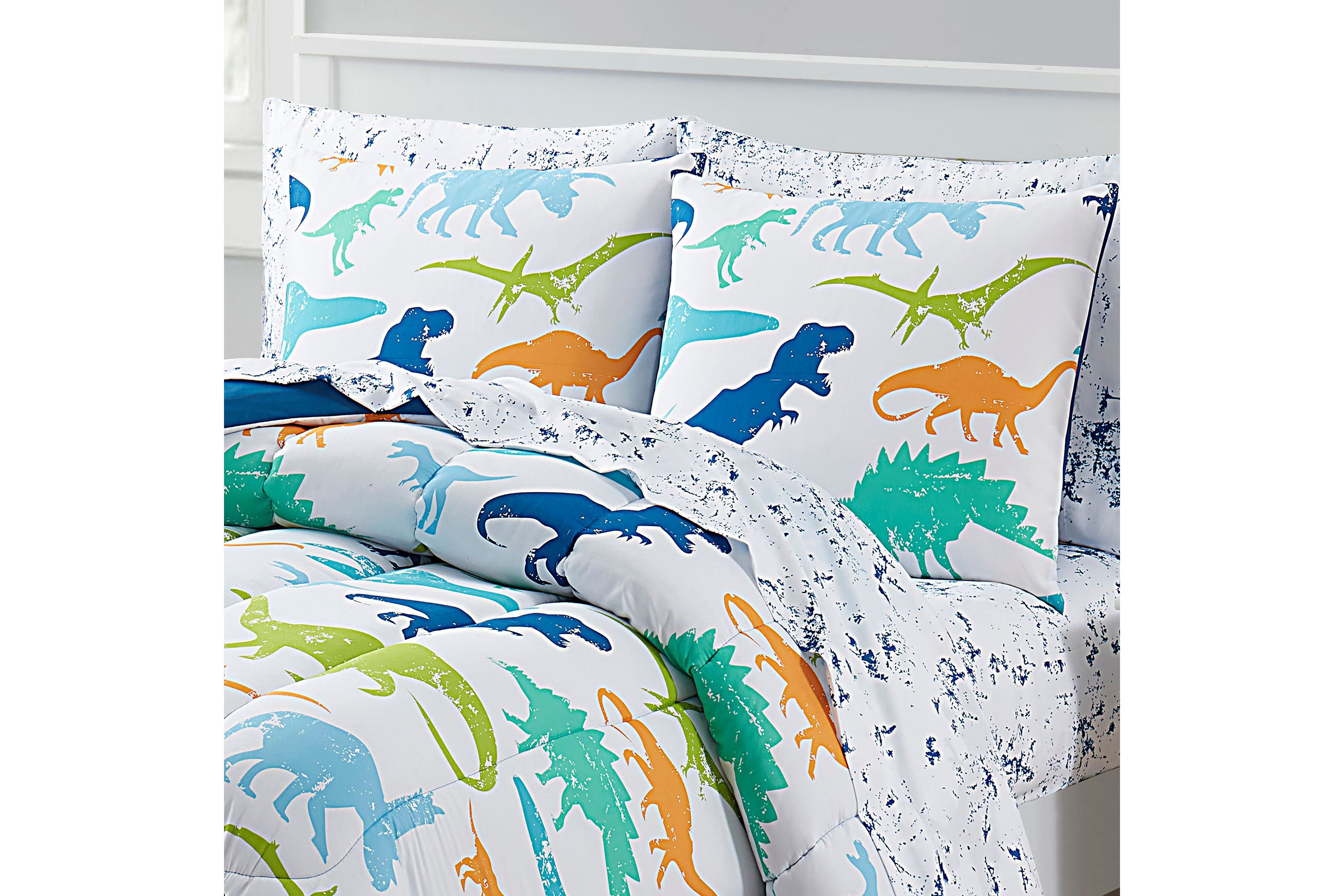 Kids Dinosaurs Bed in a Bag Comforter, Sham & Sheet Set