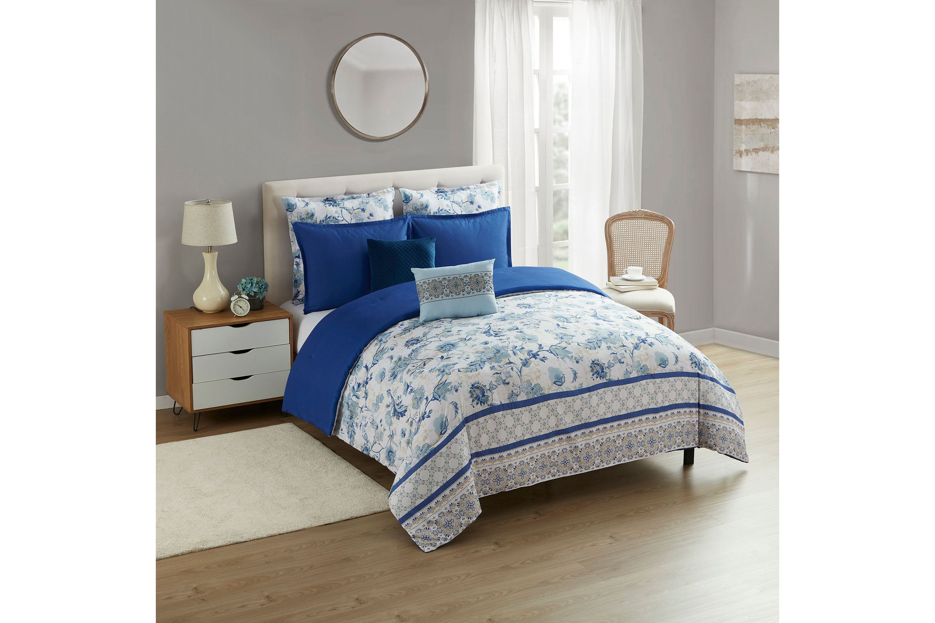 Margolis 7 Piece Floral Comforter Set