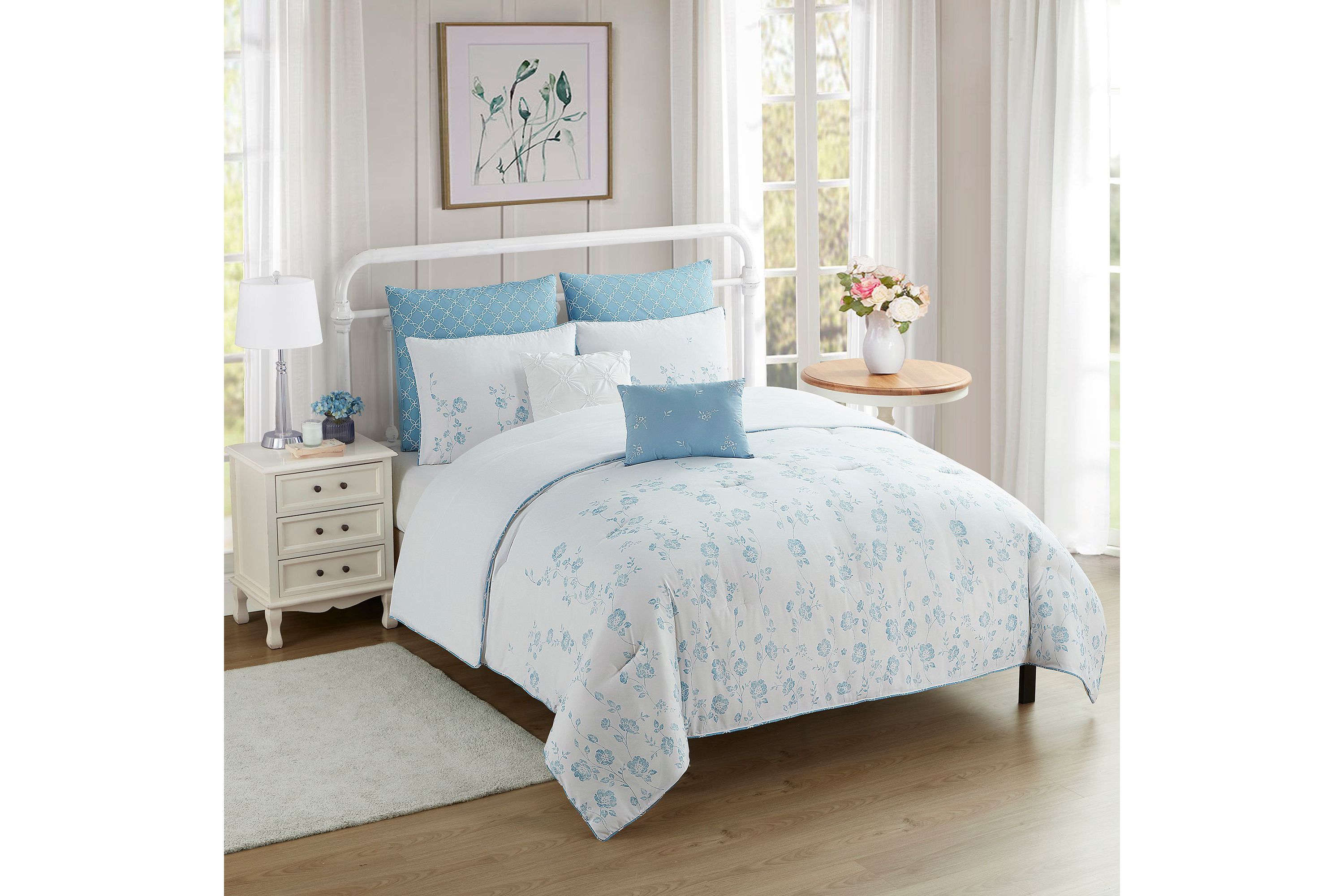 Adeline 7 Piece Floral Comforter Set
