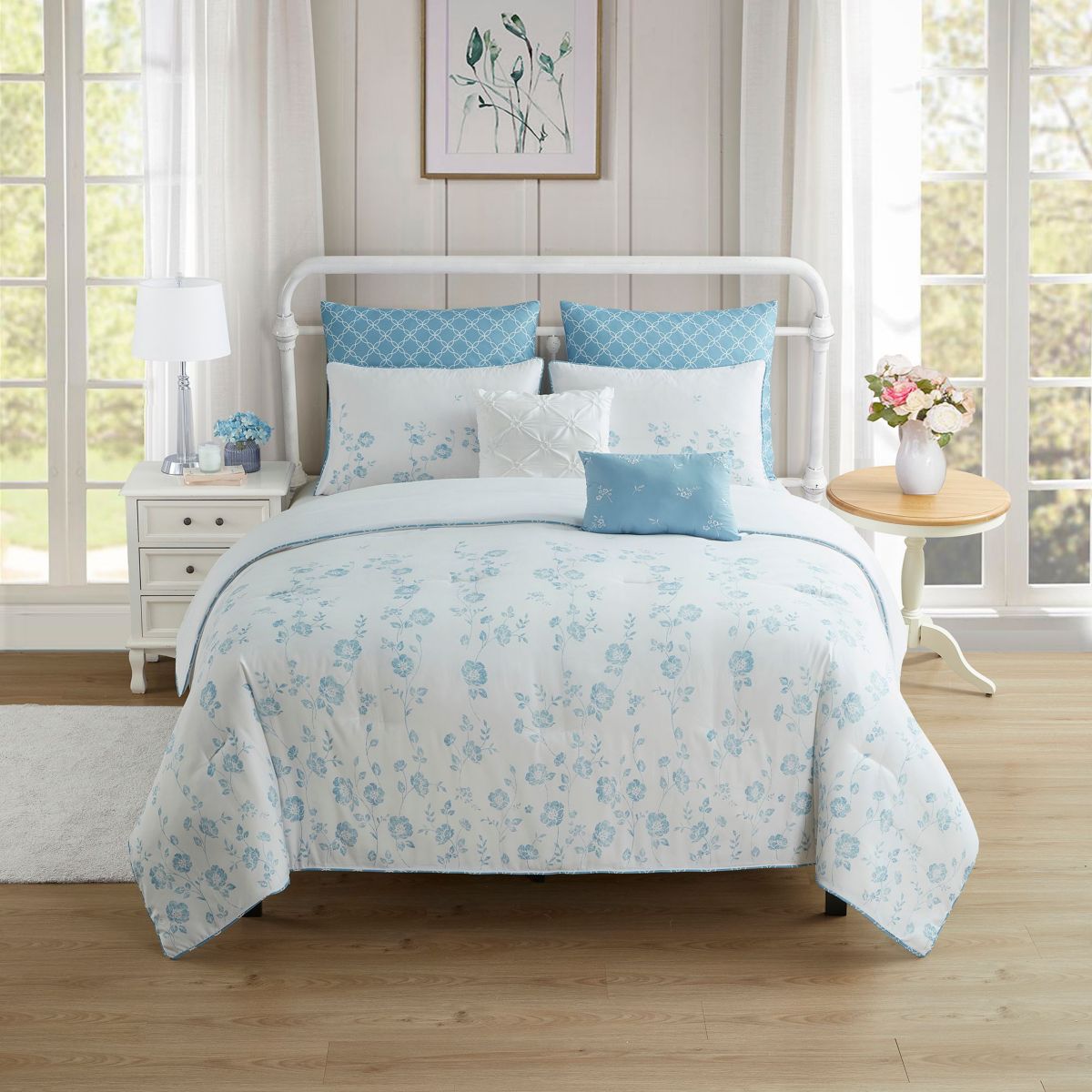 Adeline 7 Piece Floral Comforter Set