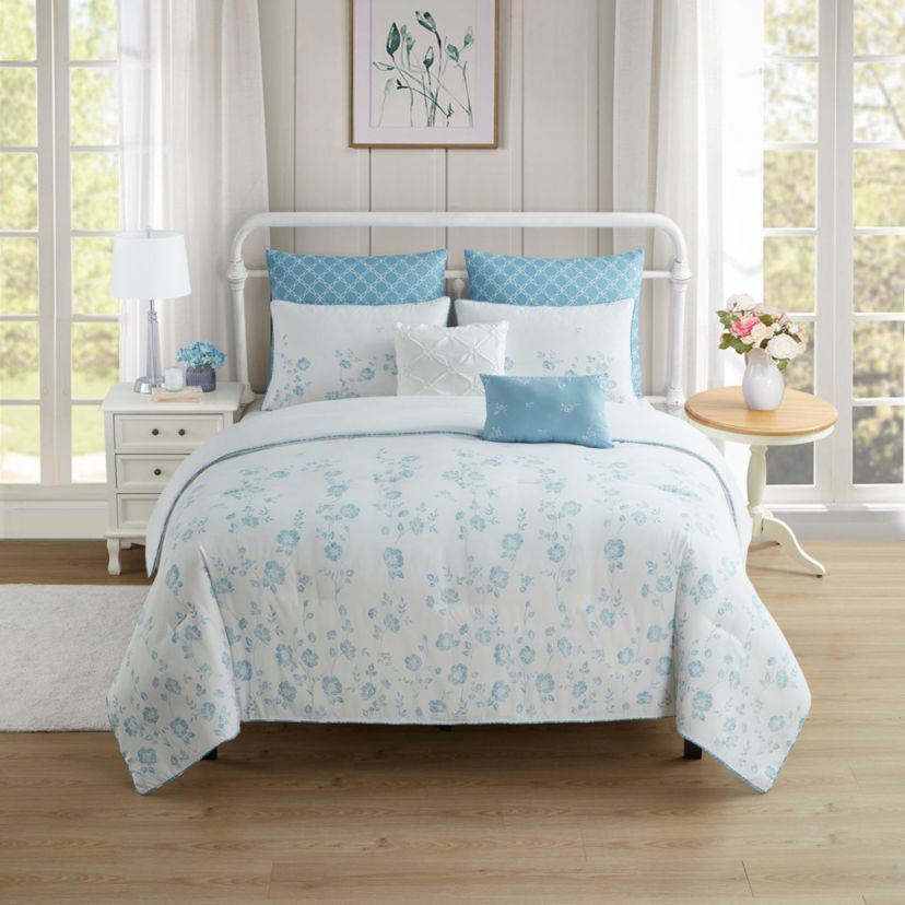 Adeline 7 Piece Floral Comforter Set