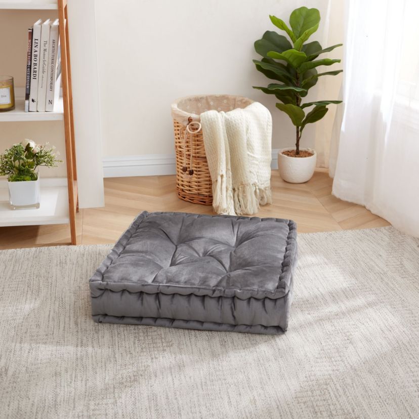 20" x 20" Polyester Tufted Square Meditation Yoga Floor Pillow