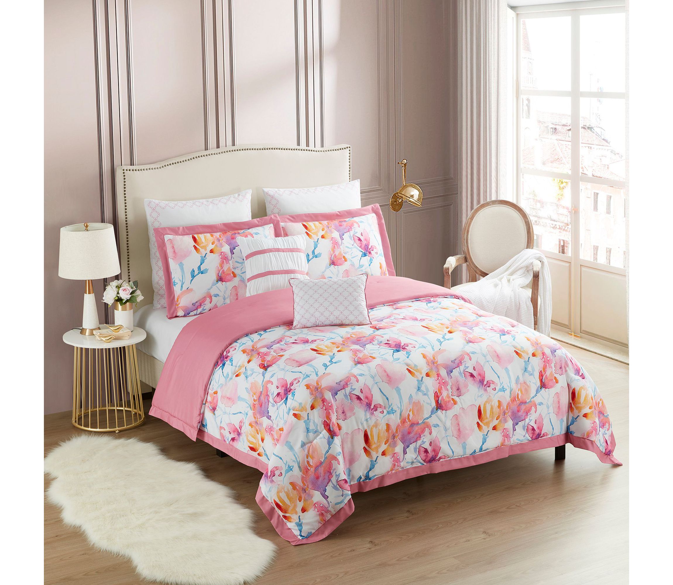 Melrose 7 Piece Floral Comforter Set