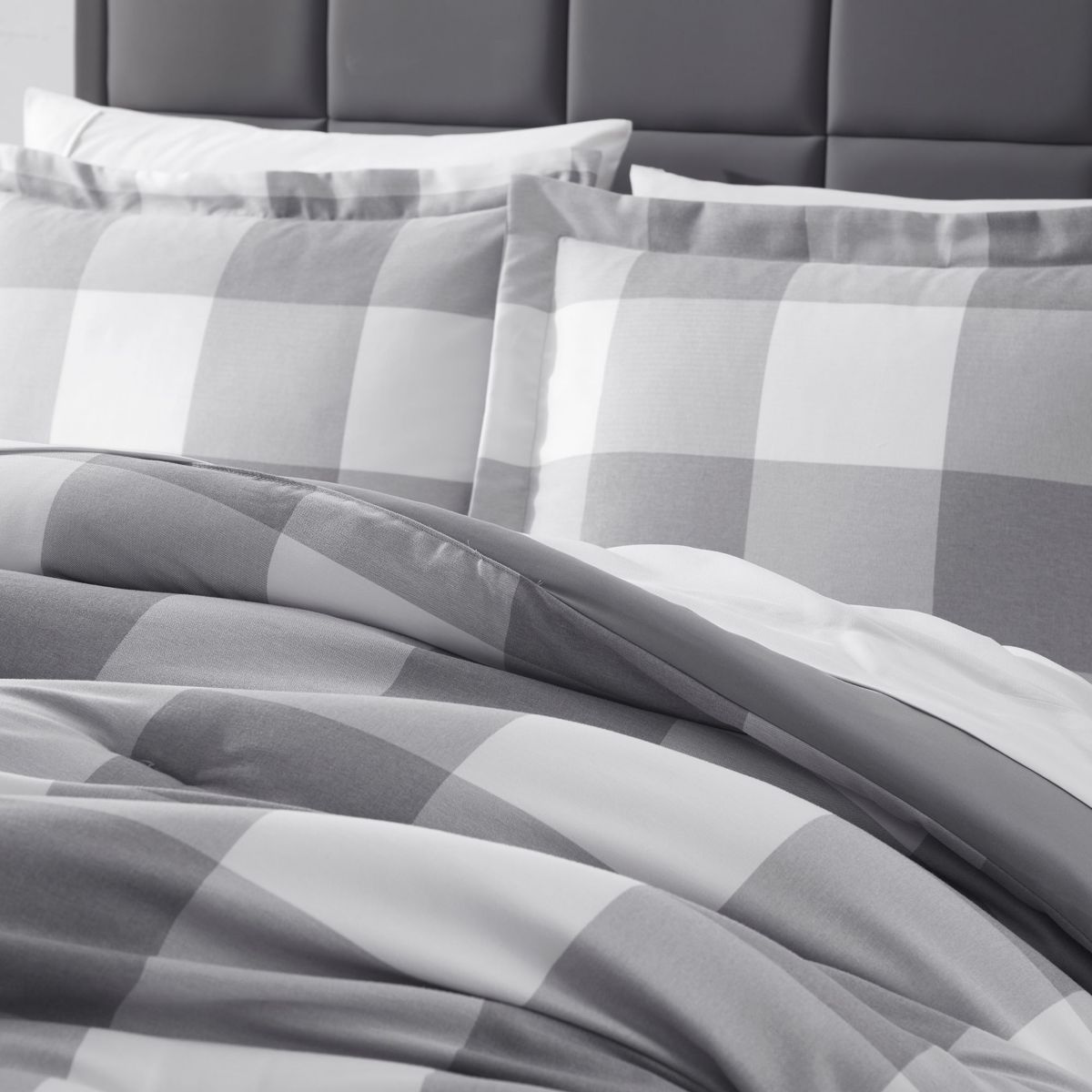 Herringbone Weave Buffalo Check Bed in a Bag Comforter & Sheet Set