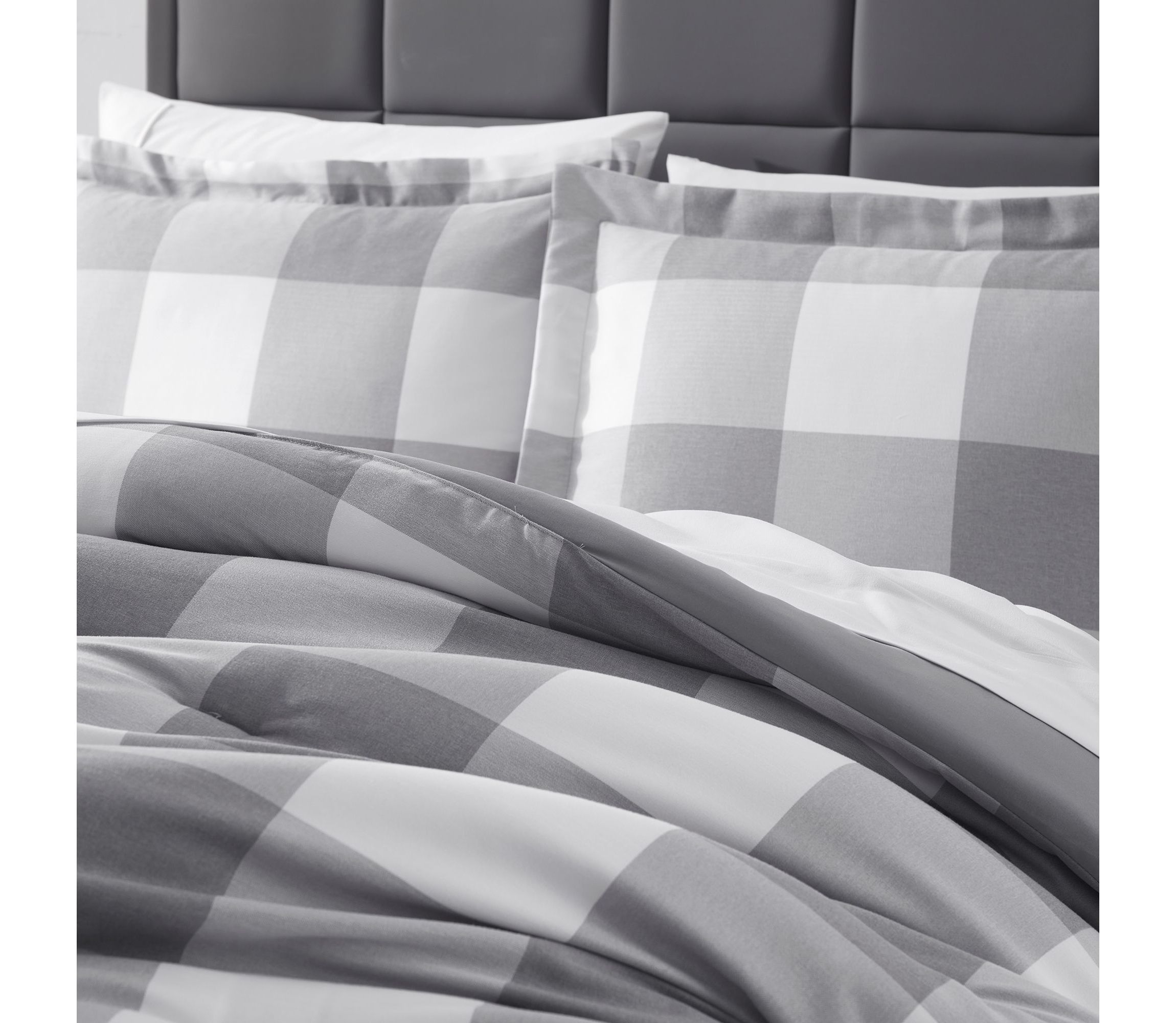 Herringbone Weave Buffalo Check Bed in a Bag Comforter & Sheet Set