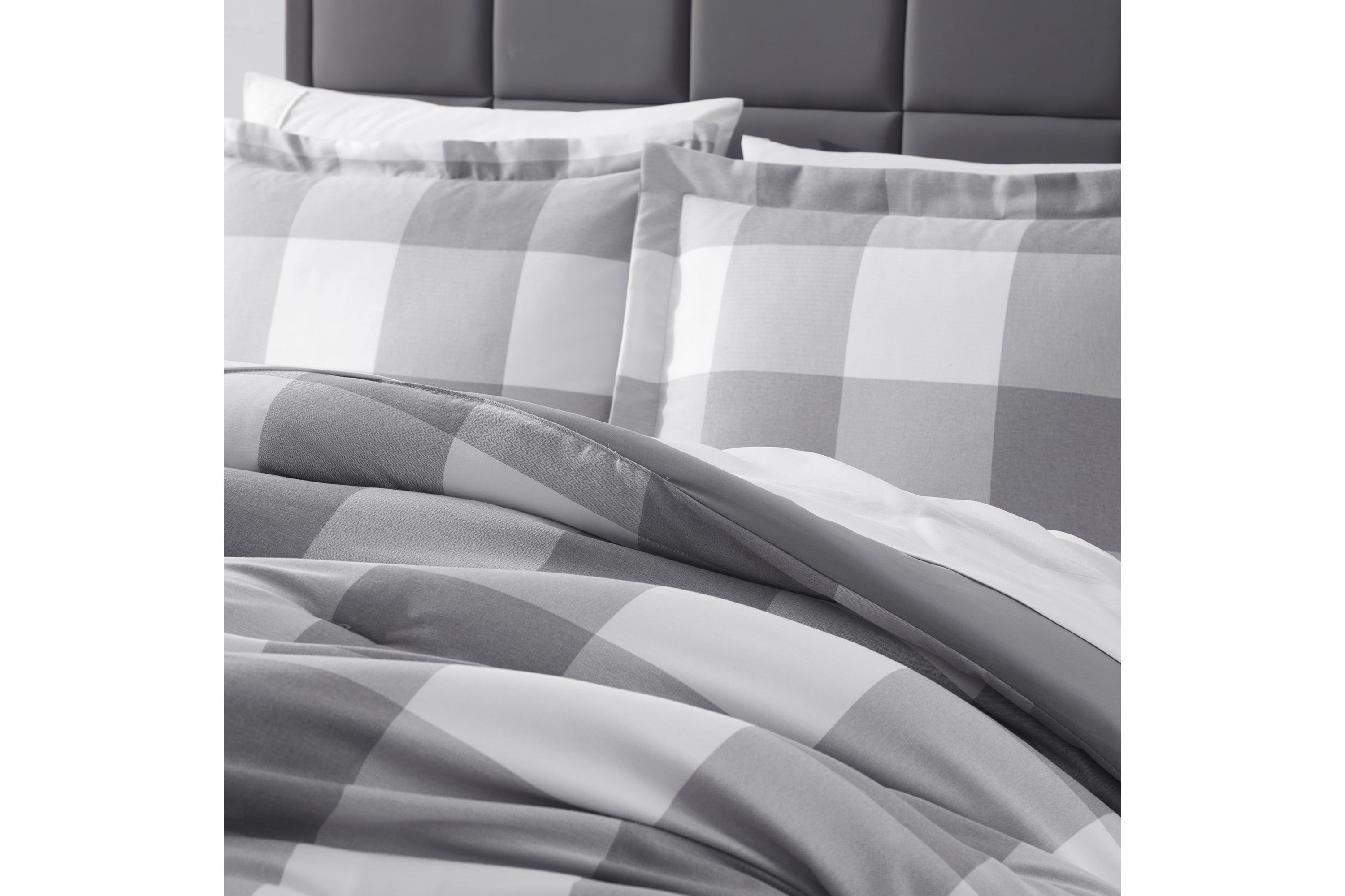 Herringbone Weave Buffalo Check Bed in a Bag Comforter & Sheet Set