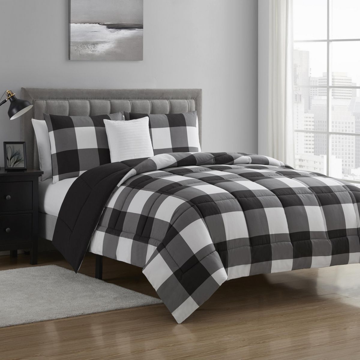 8 Piece Buffalo Plaid Check Bed in a Bag Comforter and Sheet Set