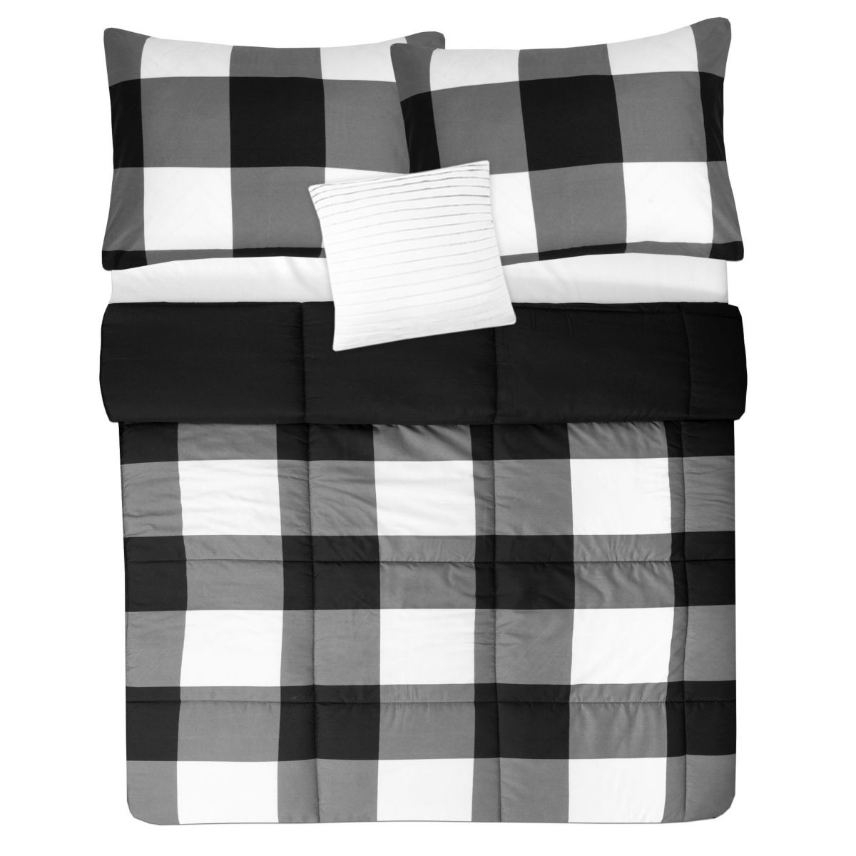 8 Piece Buffalo Plaid Check Bed in a Bag Comforter and Sheet Set