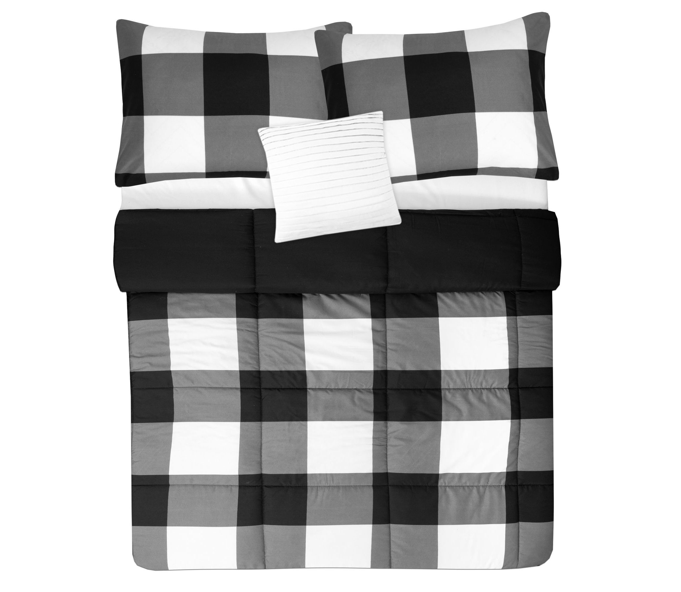 8 Piece Buffalo Plaid Check Bed in a Bag Comforter and Sheet Set
