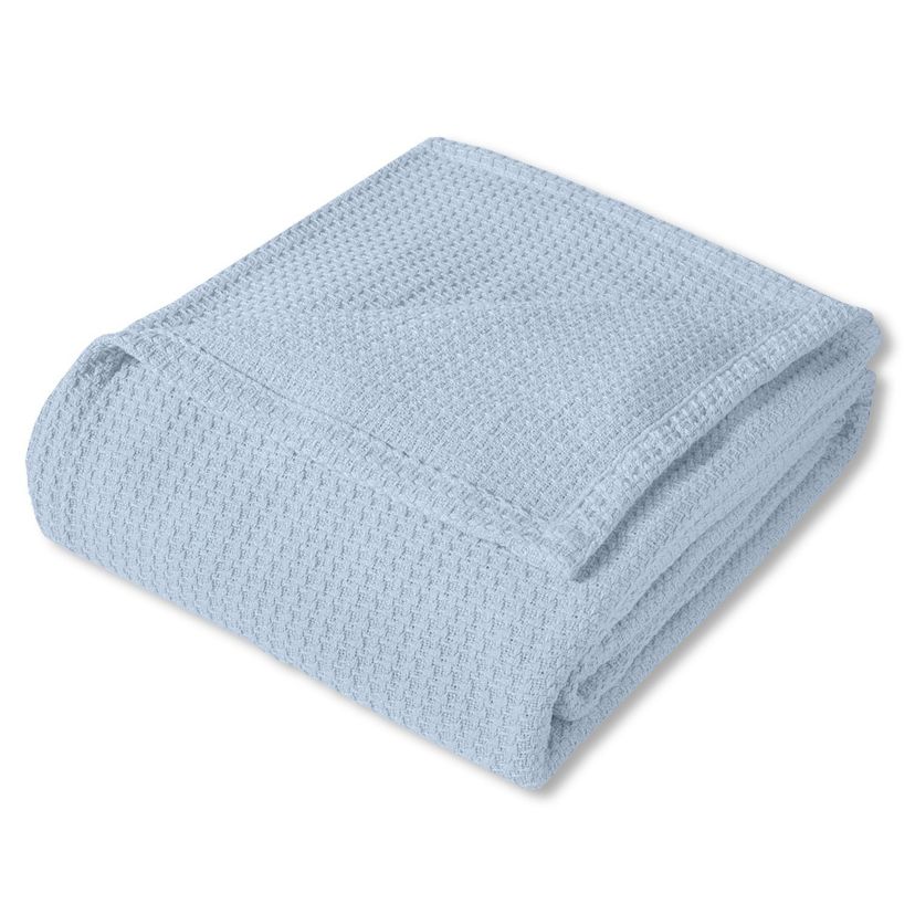 Grand Hotel 100% Cotton Houndstooth Stitch Pattern Woven Blanket