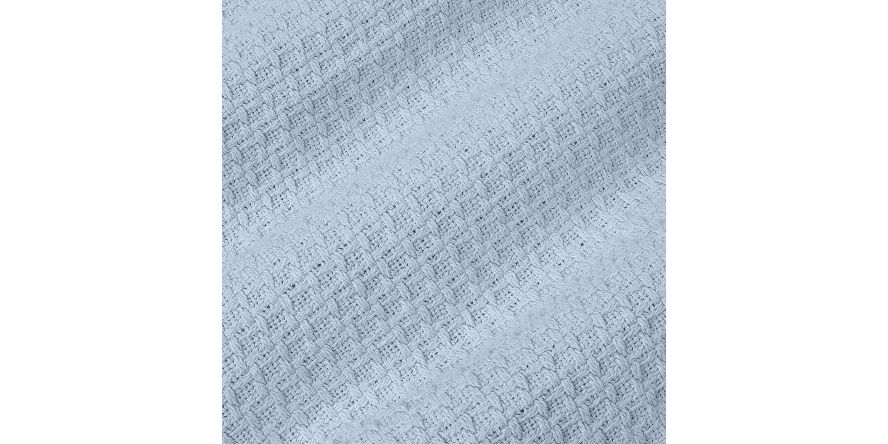 Grand Hotel 100% Cotton Houndstooth Stitch Pattern Woven Blanket