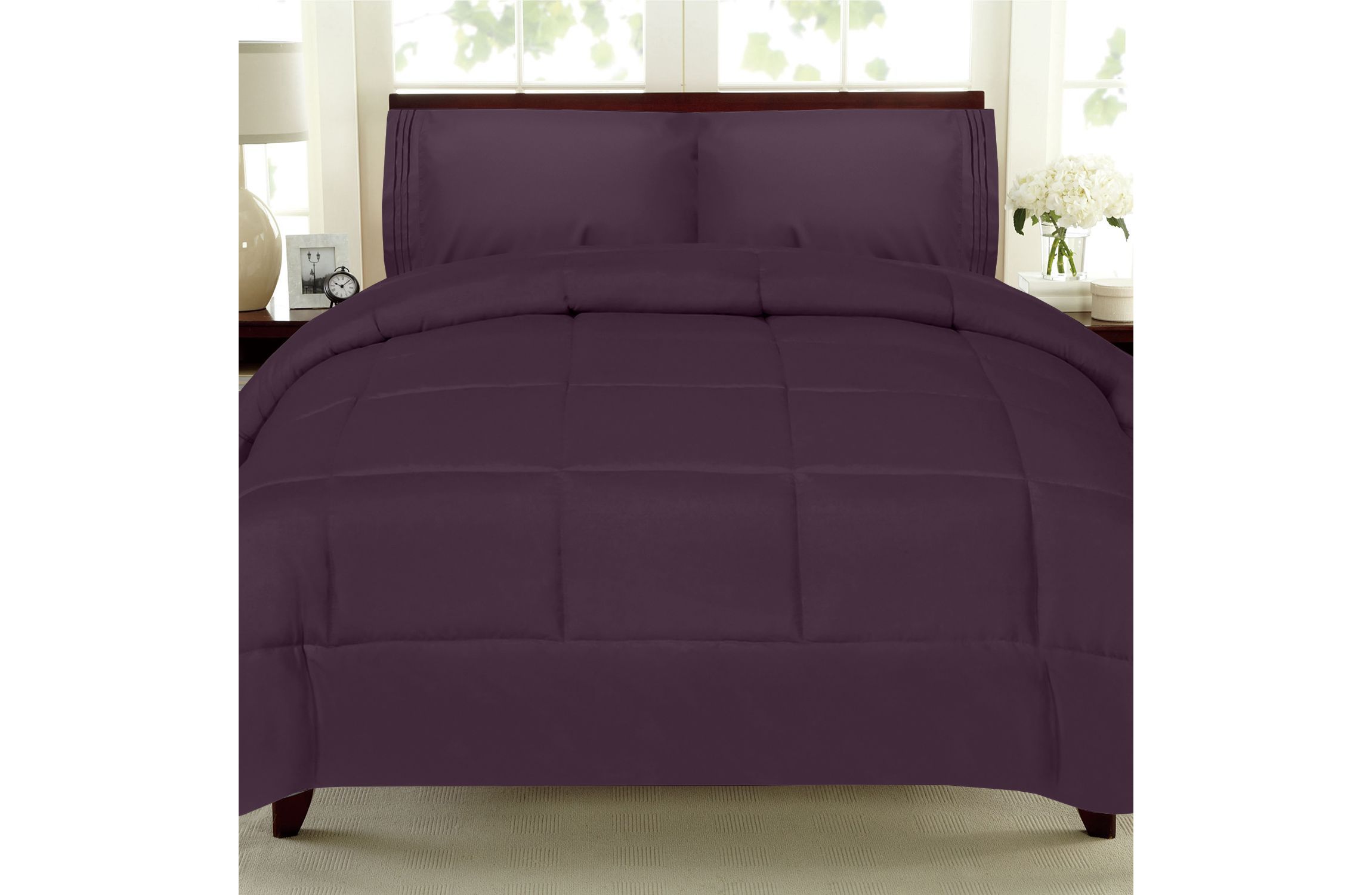 Solid Color Comforter Polyester Fill Microfiber Covering