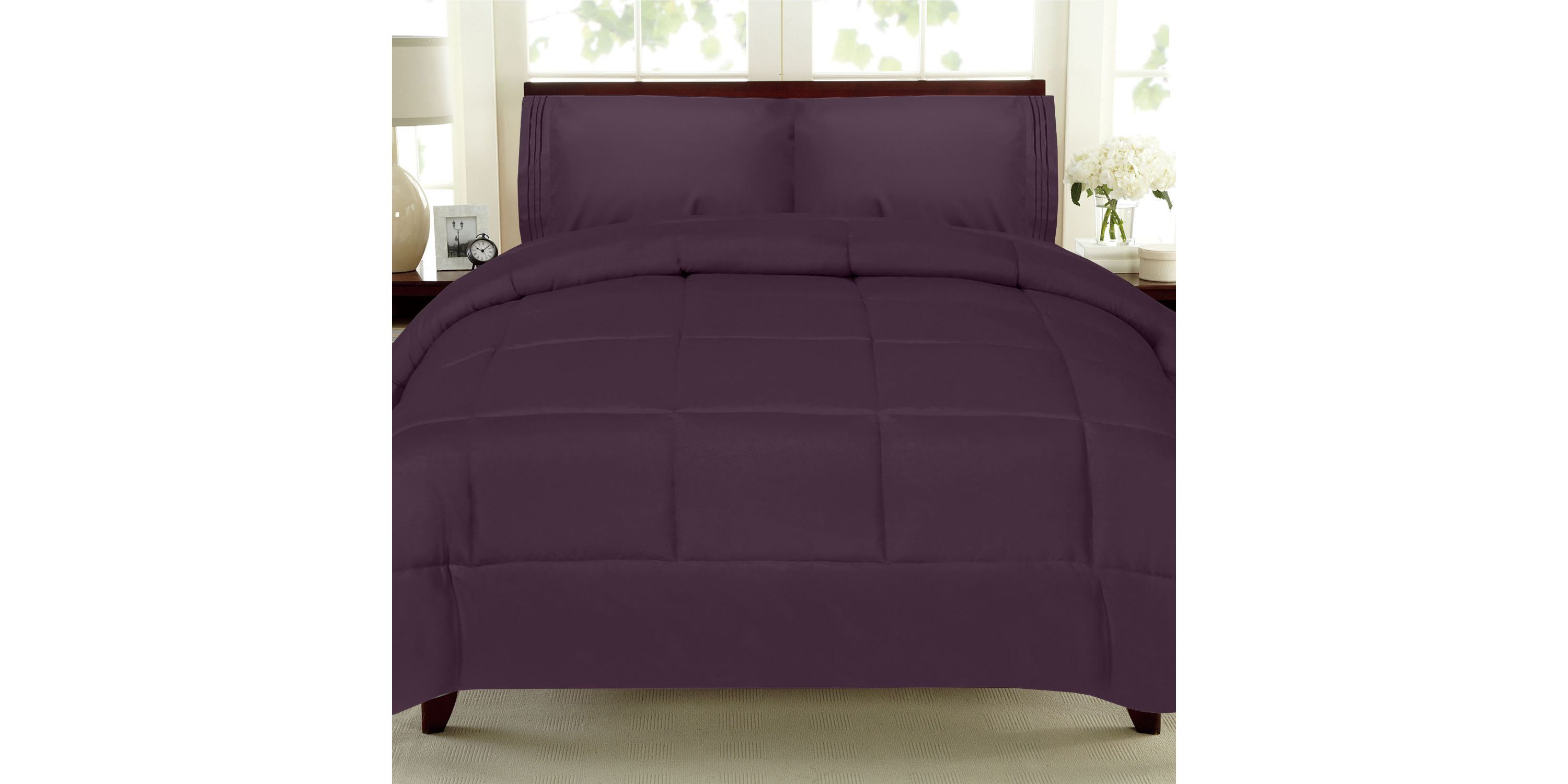 Solid Color Comforter Polyester Fill Microfiber Covering