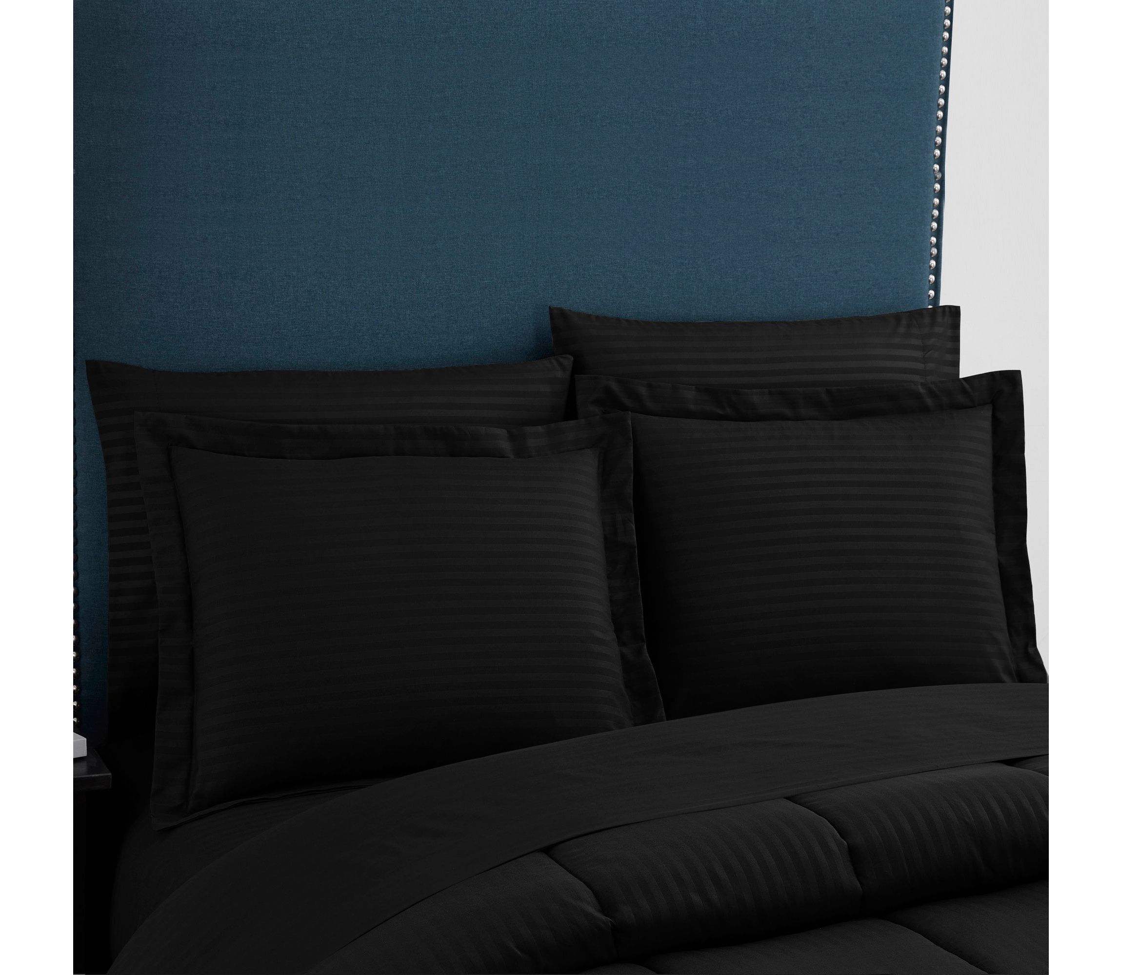 8 Piece Bed In A Bag Hotel Dobby Embossed Comforter Sheet Bed Skirt Sham Set