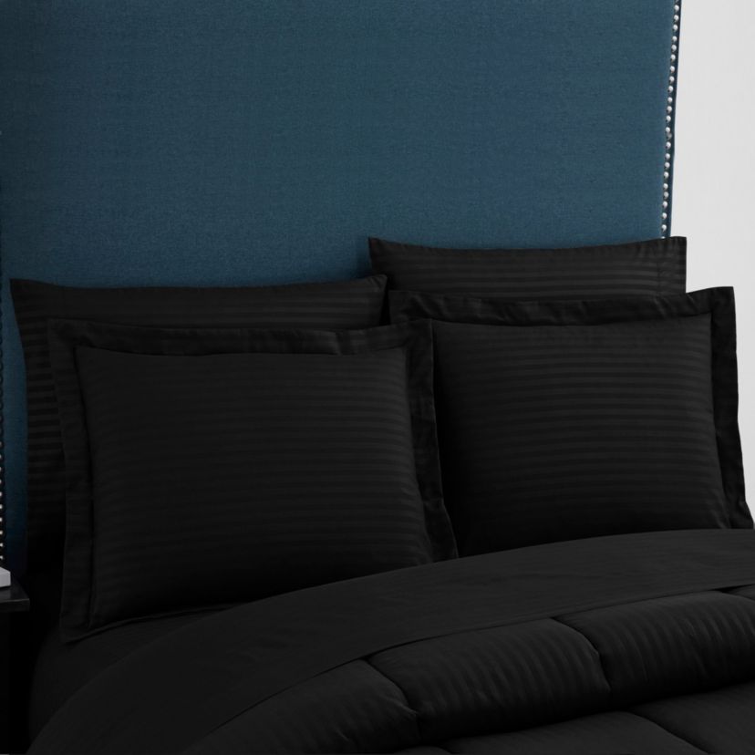 8 Piece Bed In A Bag Hotel Dobby Embossed Comforter Sheet Bed Skirt Sham Set