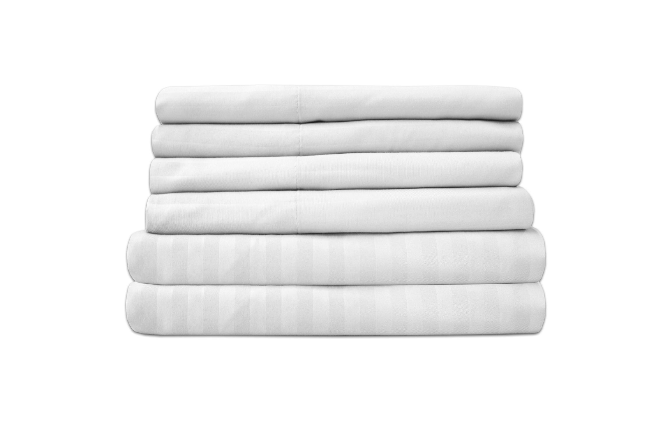 1500 Count 6 Piece Dobby Stripe 14" Pocket Sheet Set