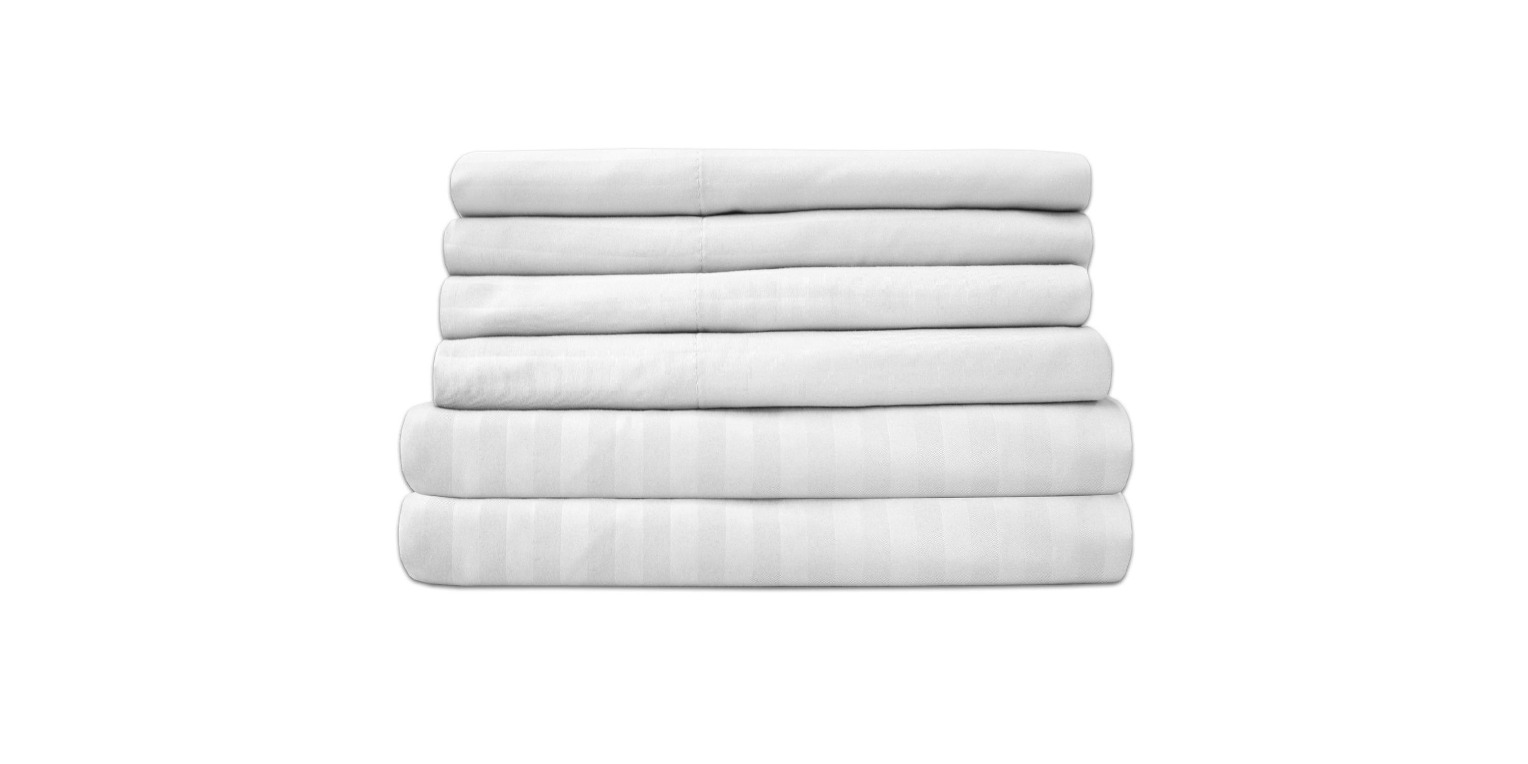 1500 Count 6 Piece Dobby Stripe 14" Pocket Sheet Set