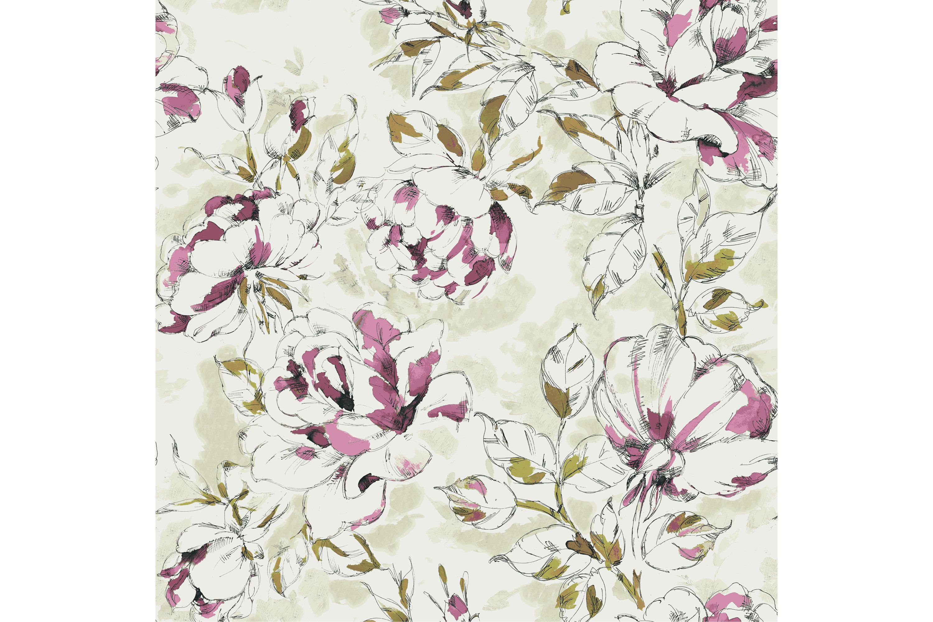 Dolce Sage/Purple Floral Printed 4-Piece Microfiber Sheet Set