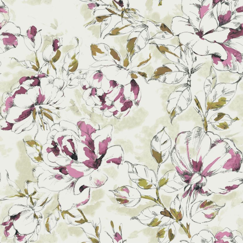 Dolce Sage/Purple Floral Printed 4-Piece Microfiber Sheet Set