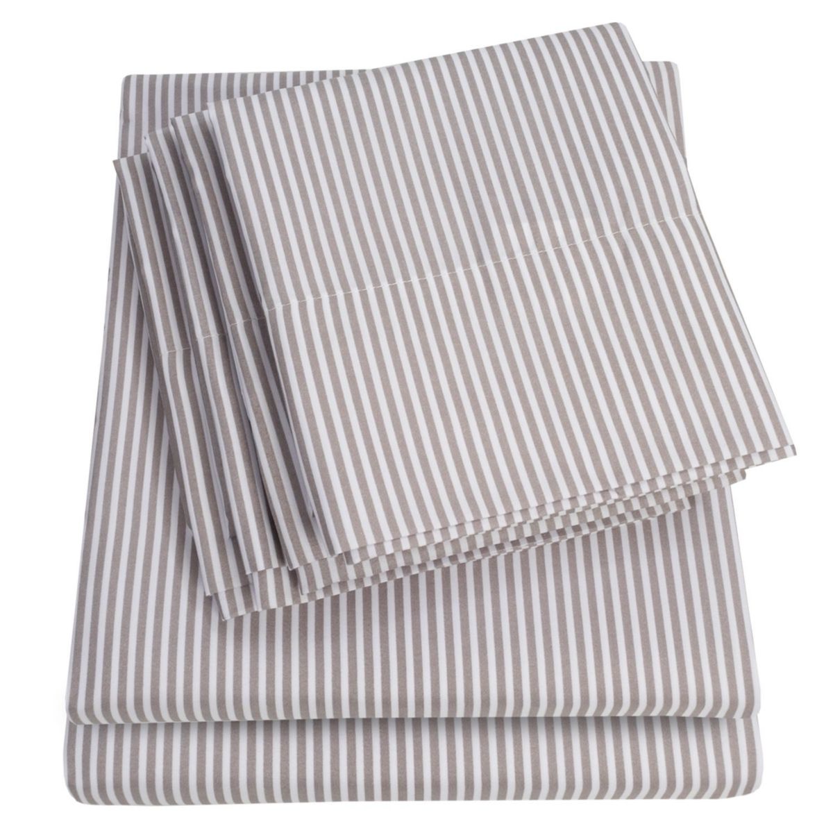 1500 Count Classic Stripe 6 Piece Microfiber Sheet Set