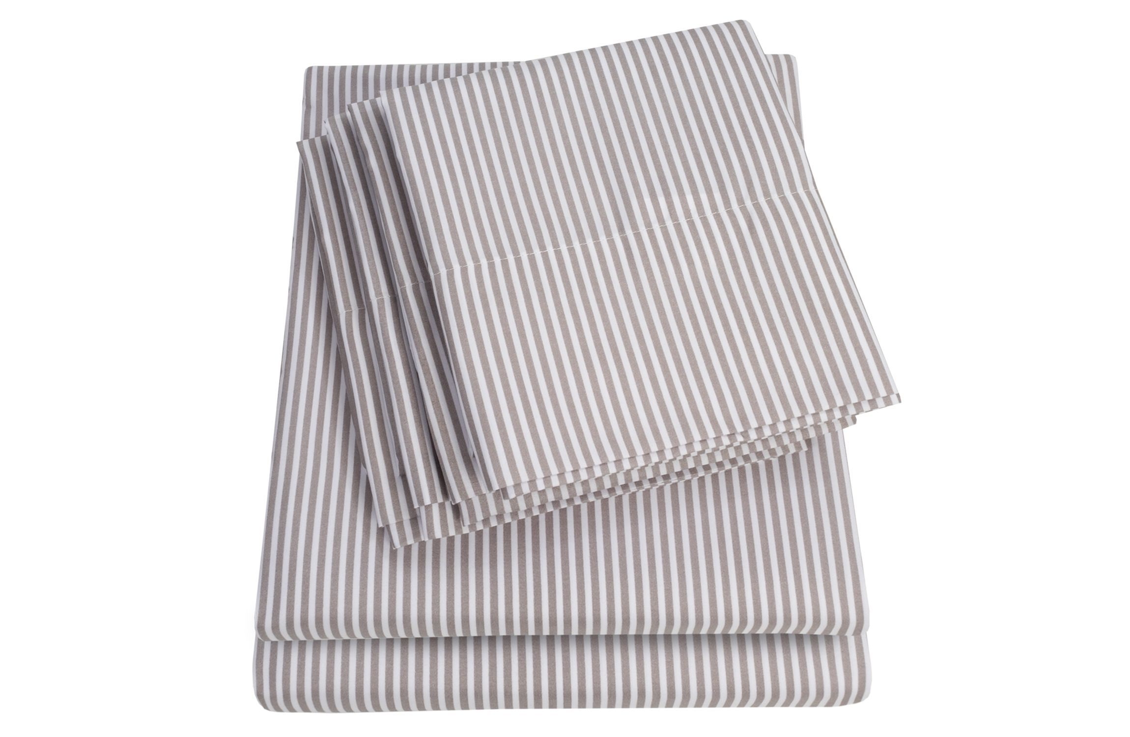 1500 Count Classic Stripe 6 Piece Microfiber Sheet Set