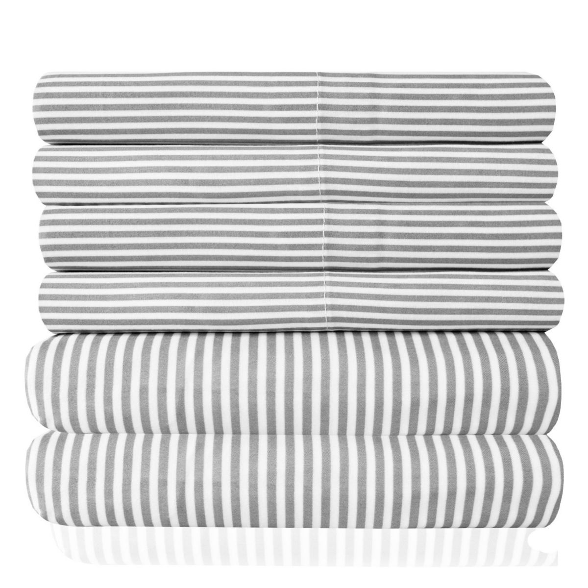 1500 Count Classic Stripe 6 Piece Microfiber Sheet Set