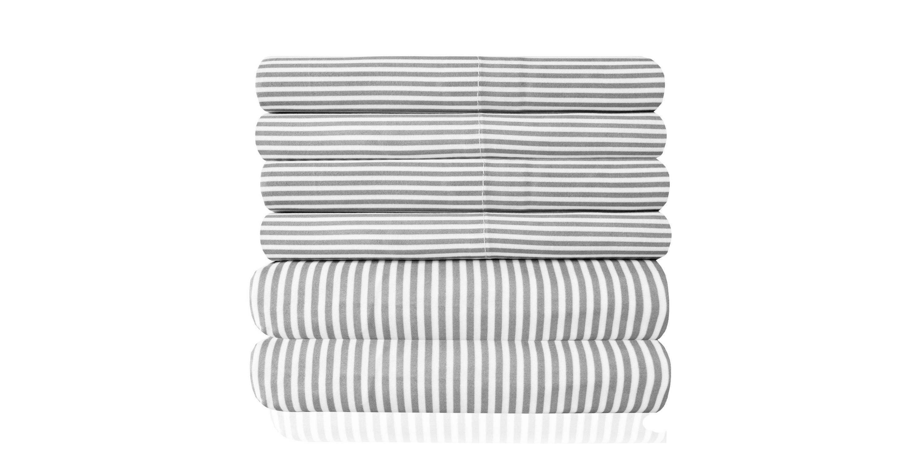 1500 Count Classic Stripe 6 Piece Microfiber Sheet Set