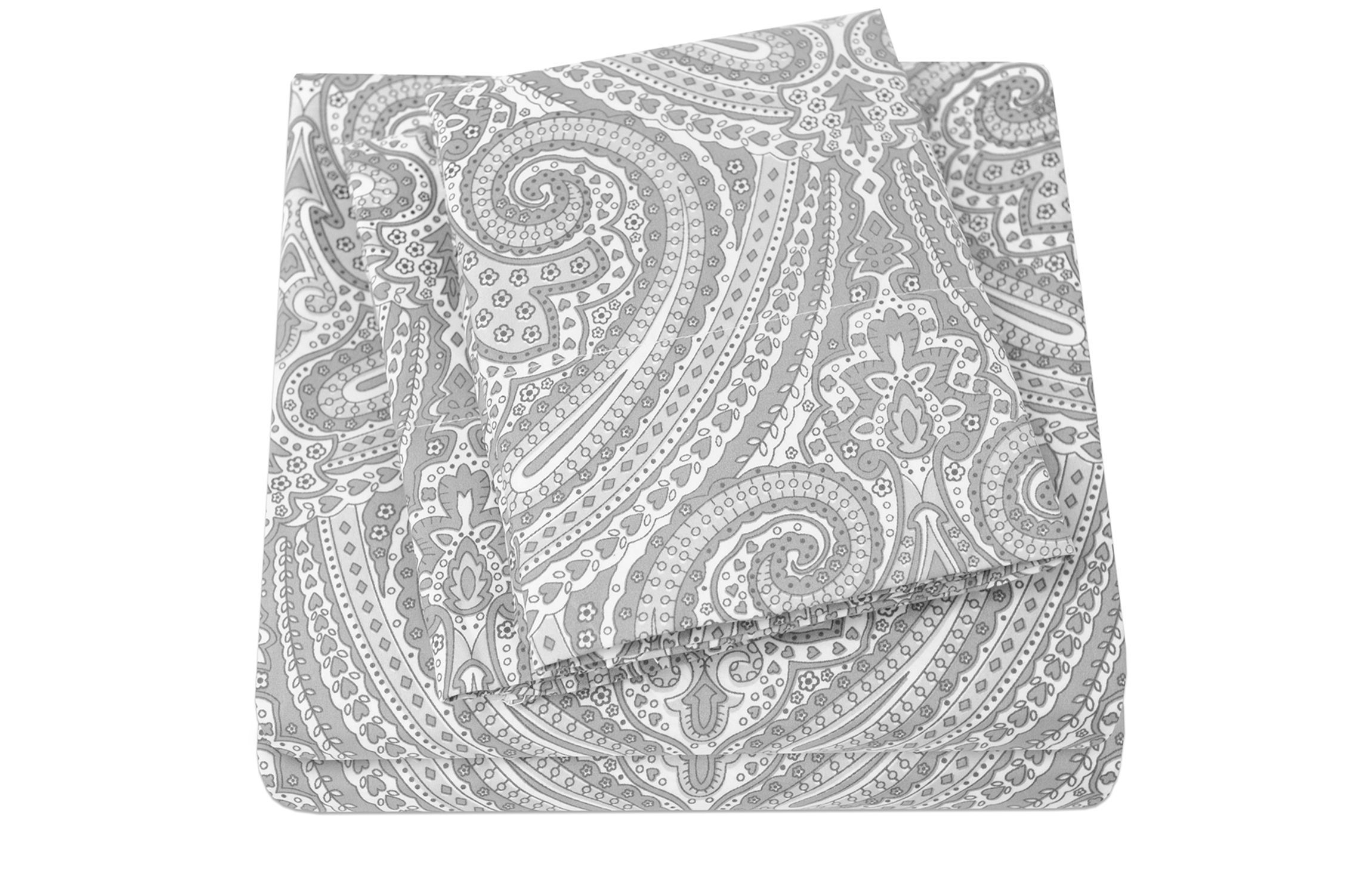 1800 Count Gray Paisley Print 4 Piece Microfiber Sheet Set