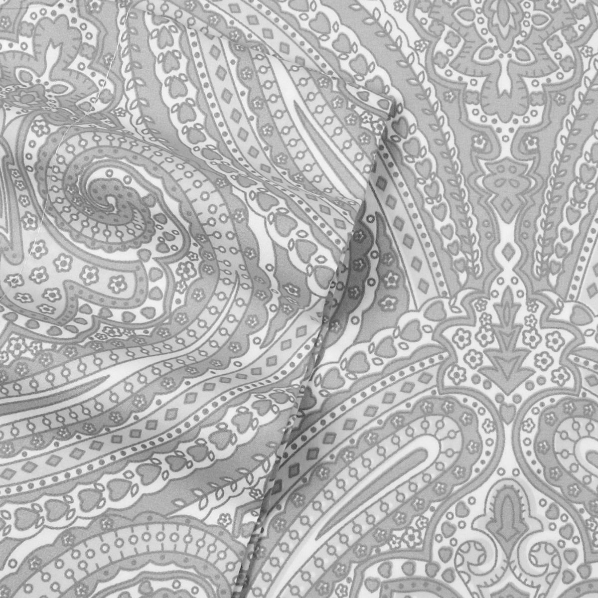 1800 Count Gray Paisley Print 4 Piece Microfiber Sheet Set