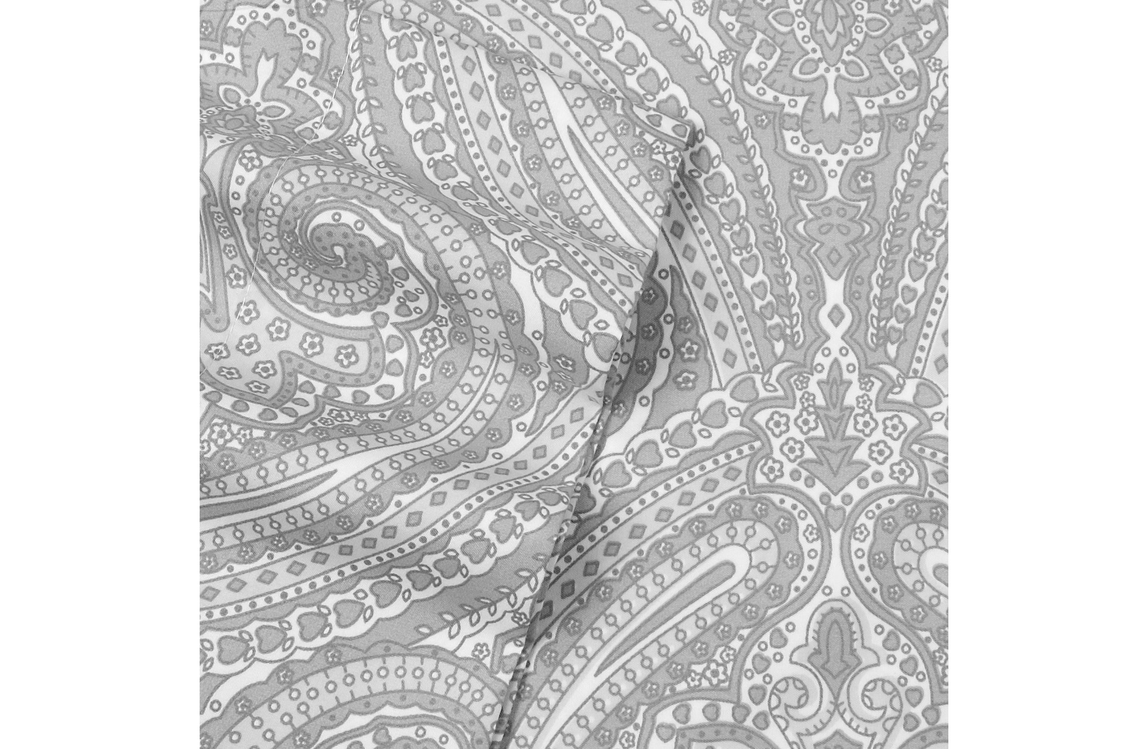 1800 Count Gray Paisley Print 4 Piece Microfiber Sheet Set