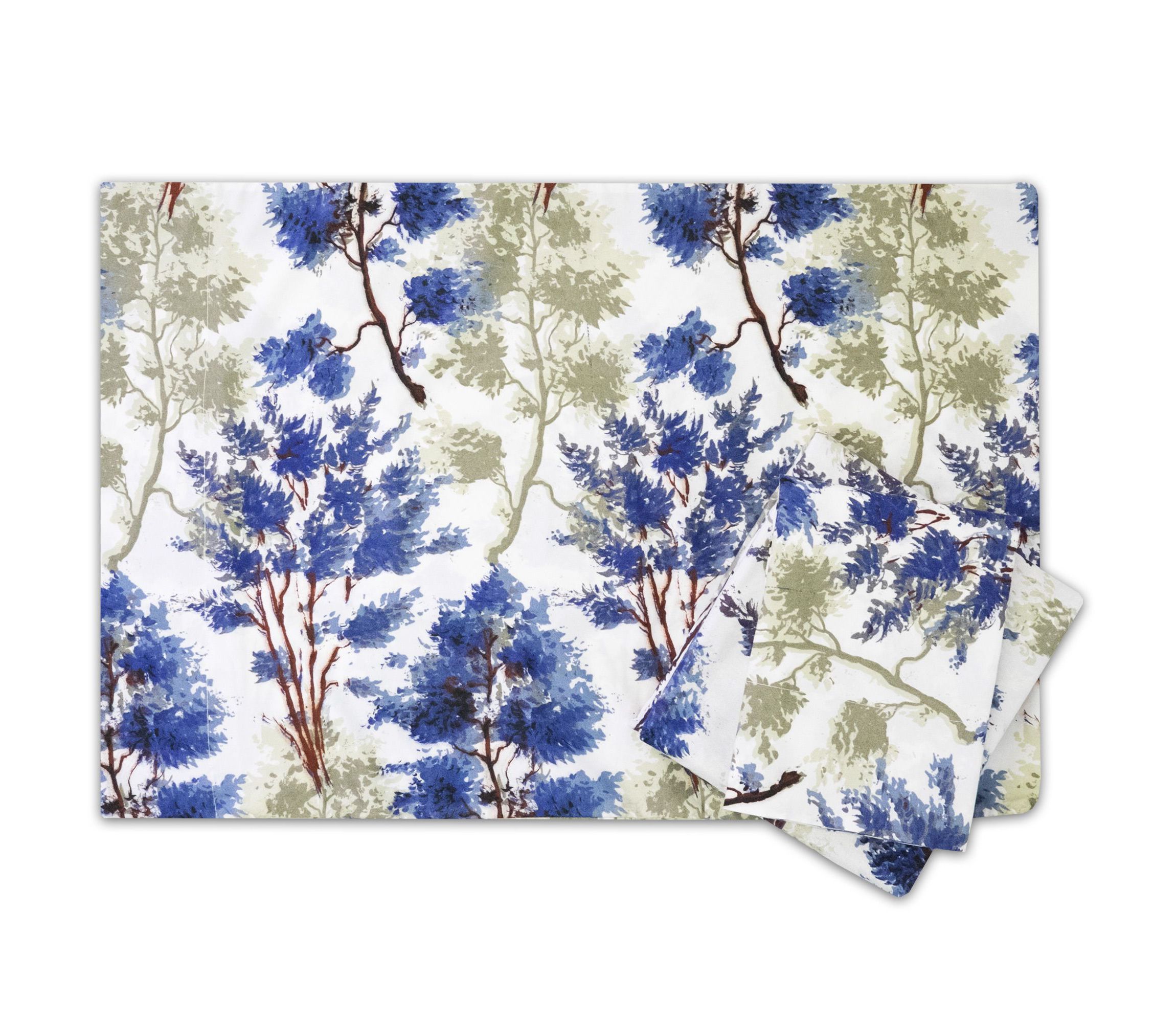 Florence Blue/Green Floral Print 4-Piece Microfiber Sheet Set