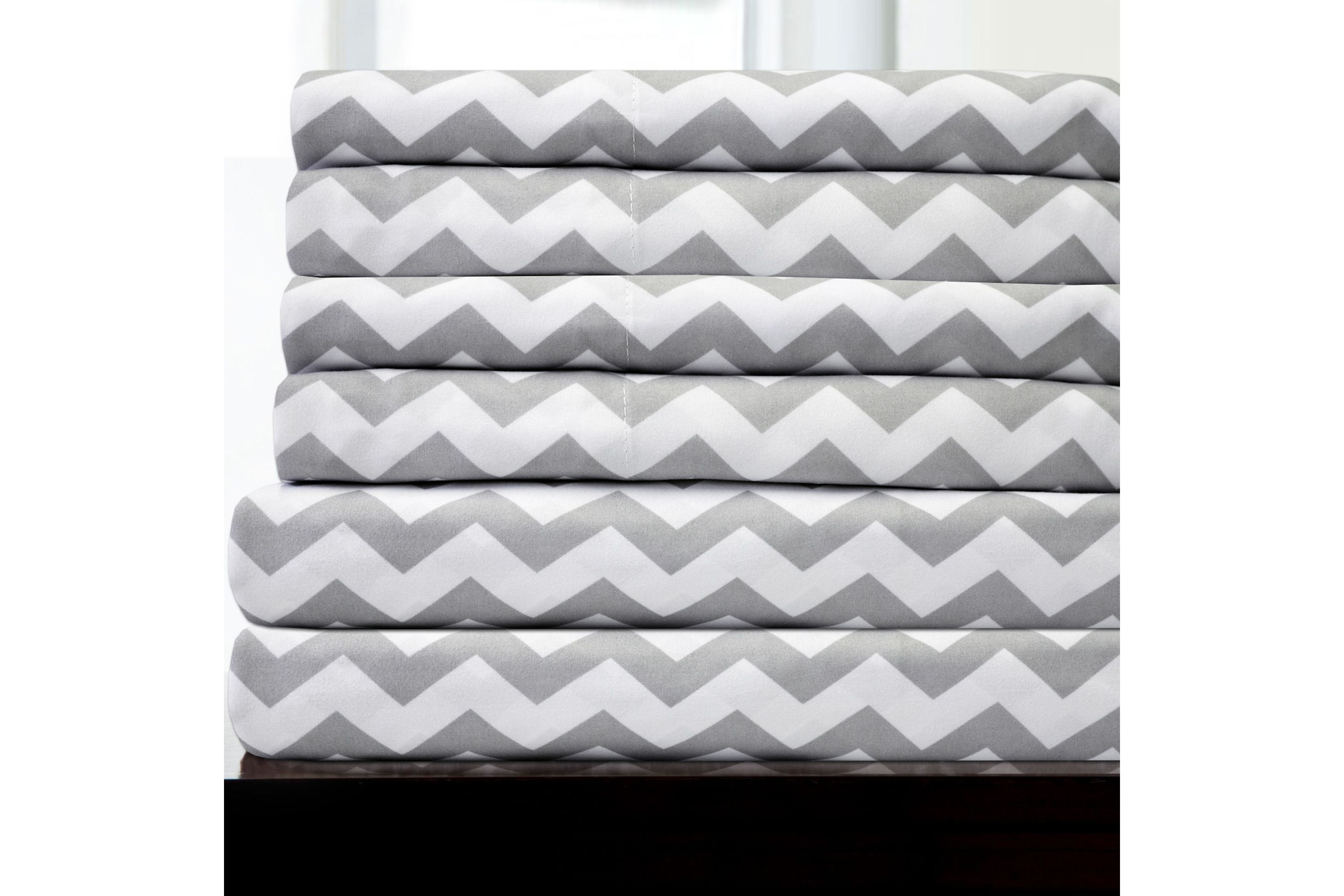 1500 Count 6 Piece Chevron Microfiber Sheet Set