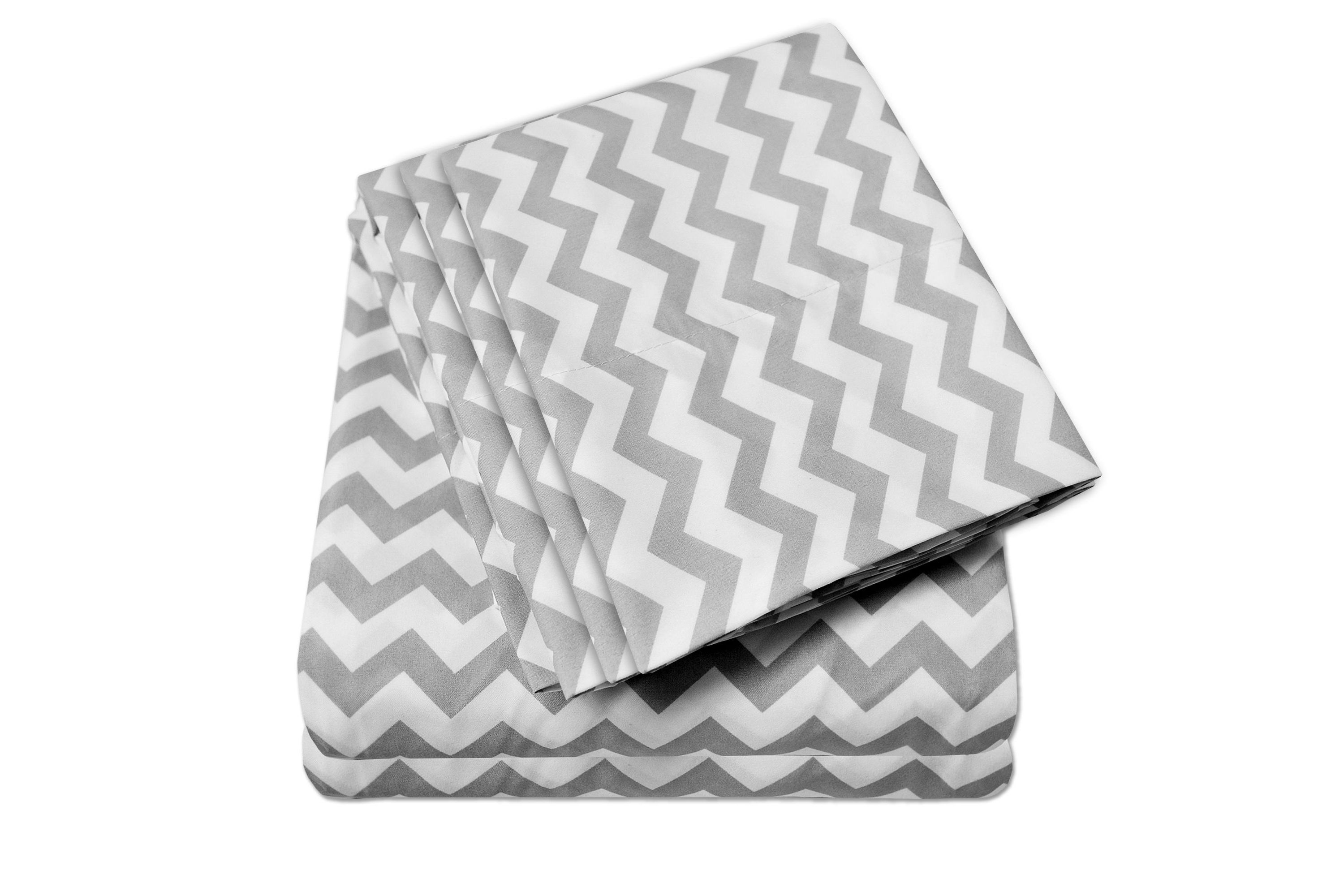 1500 Count 6 Piece Chevron Microfiber Sheet Set