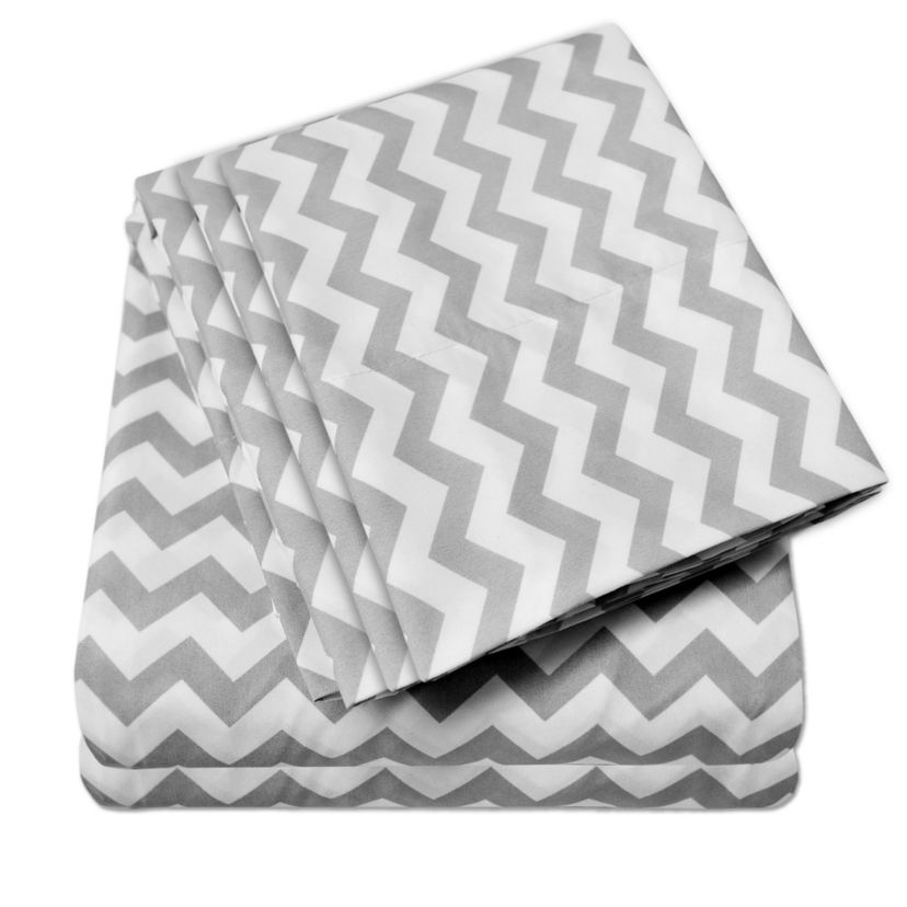 1500 Count 6 Piece Chevron Microfiber Sheet Set