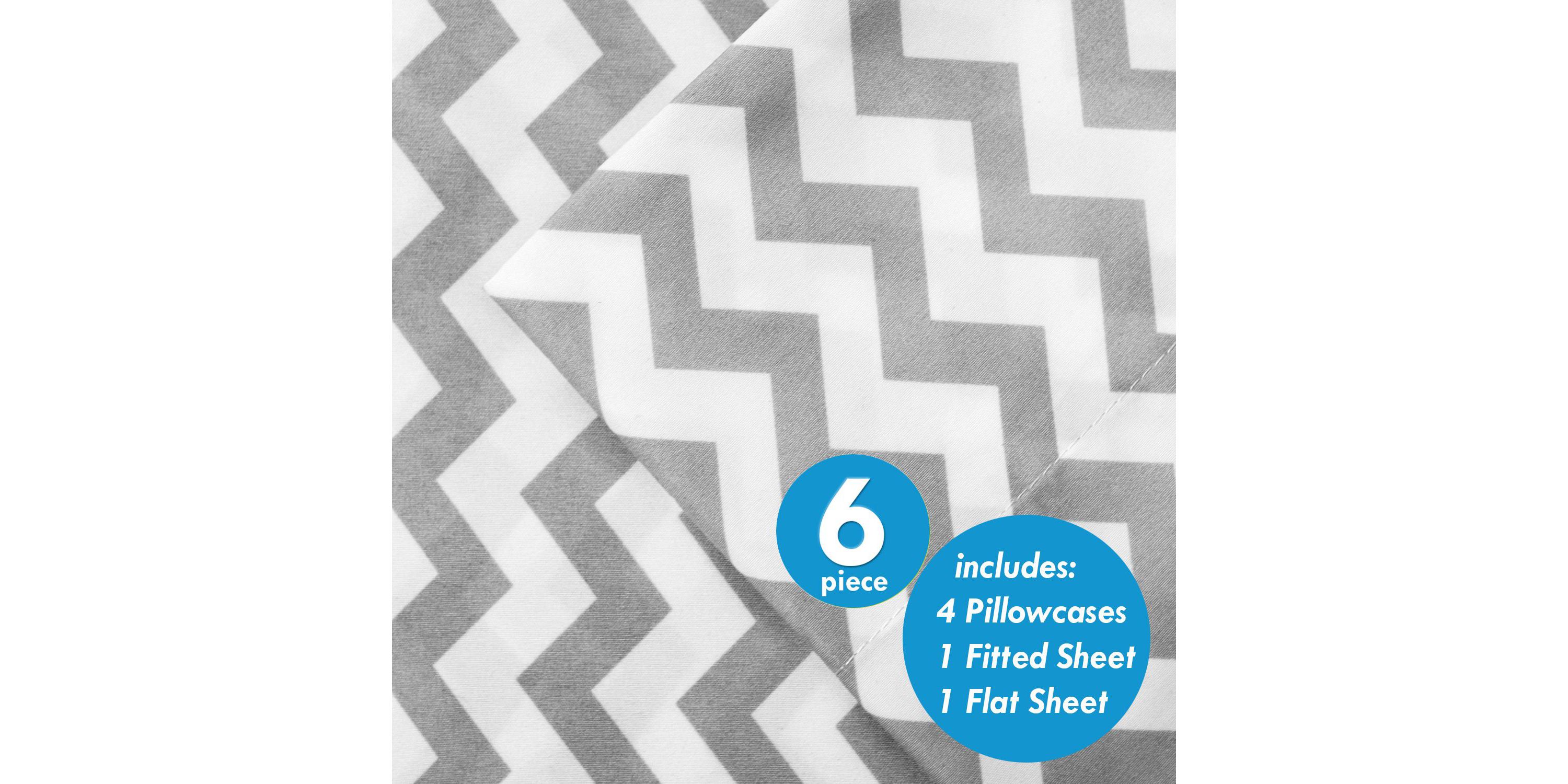 1500 Count 6 Piece Chevron Microfiber Sheet Set