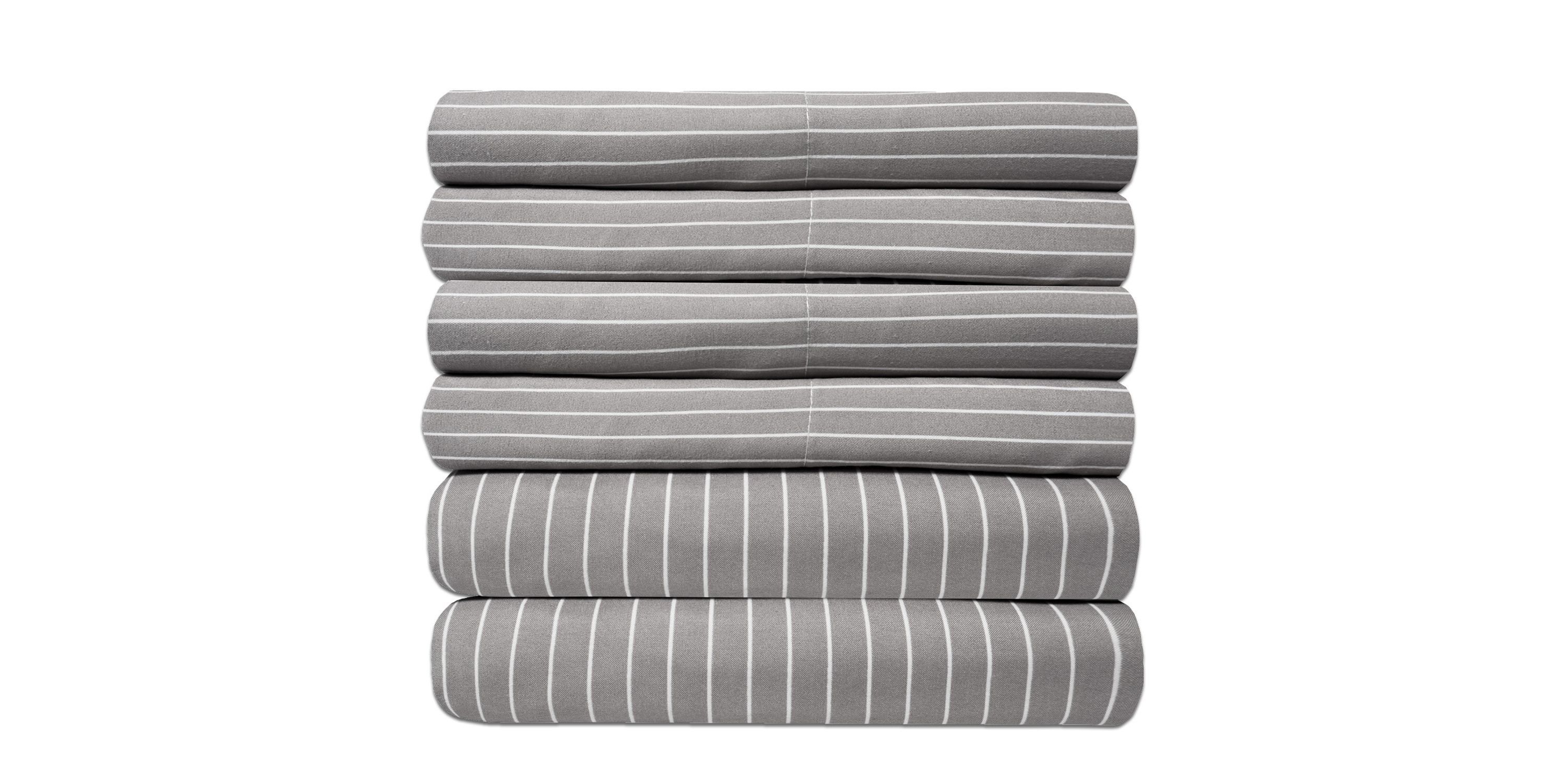 1500 Count Pinstripe 6 Piece Microfiber Sheet Set