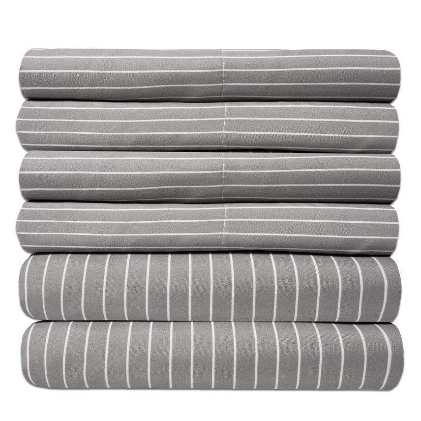 1500 Count Pinstripe 6 Piece Microfiber Sheet Set