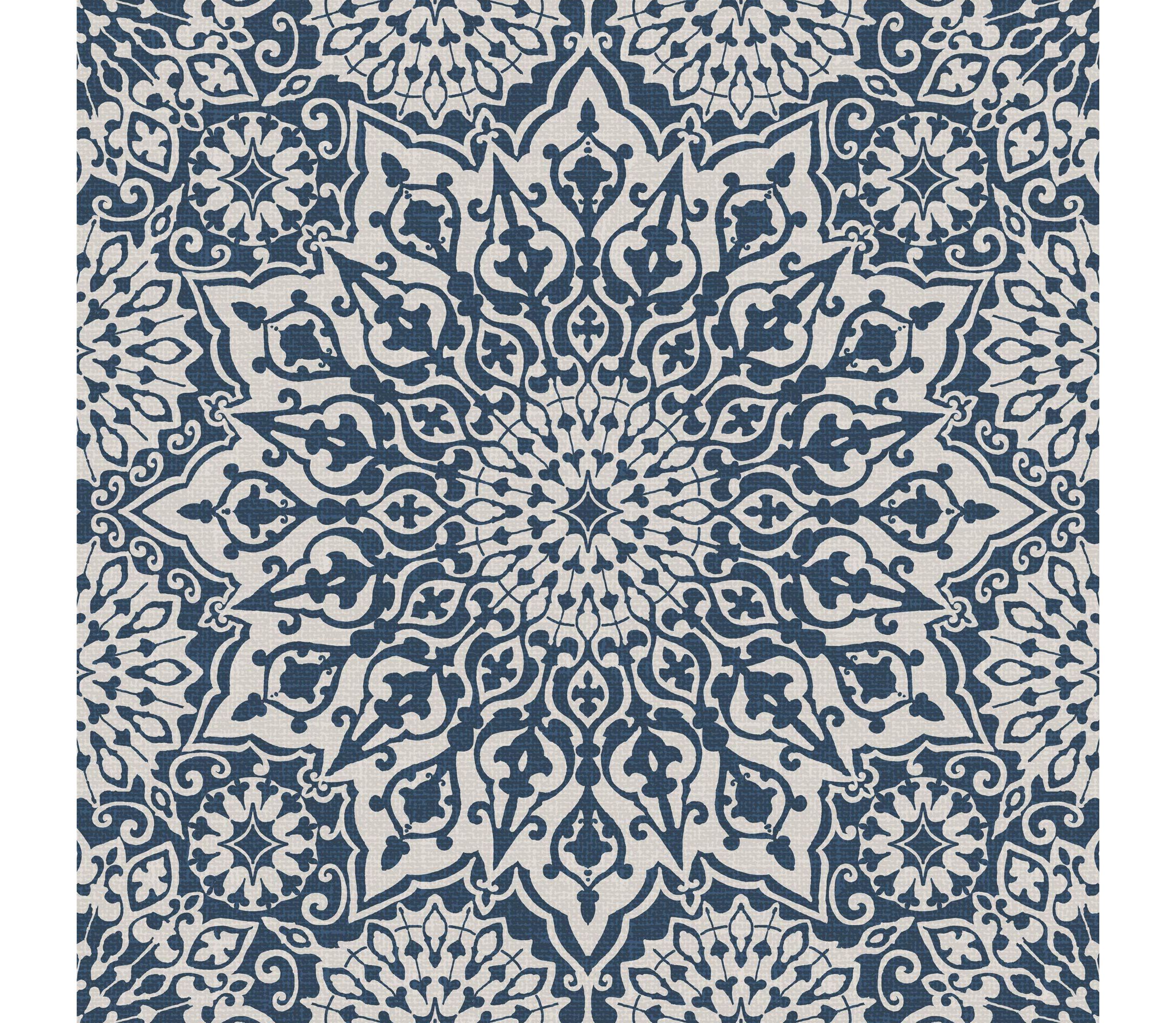 Oasis Blue Mandala Printed 4-Piece Microfiber Sheet Set
